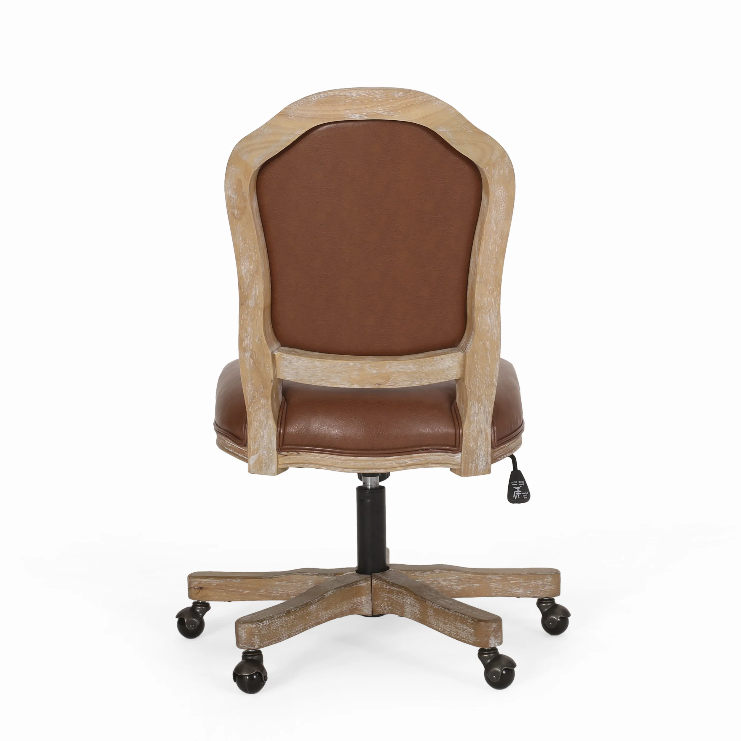 Oakes French Country Upholstered Swivel Office Chair - furnishings