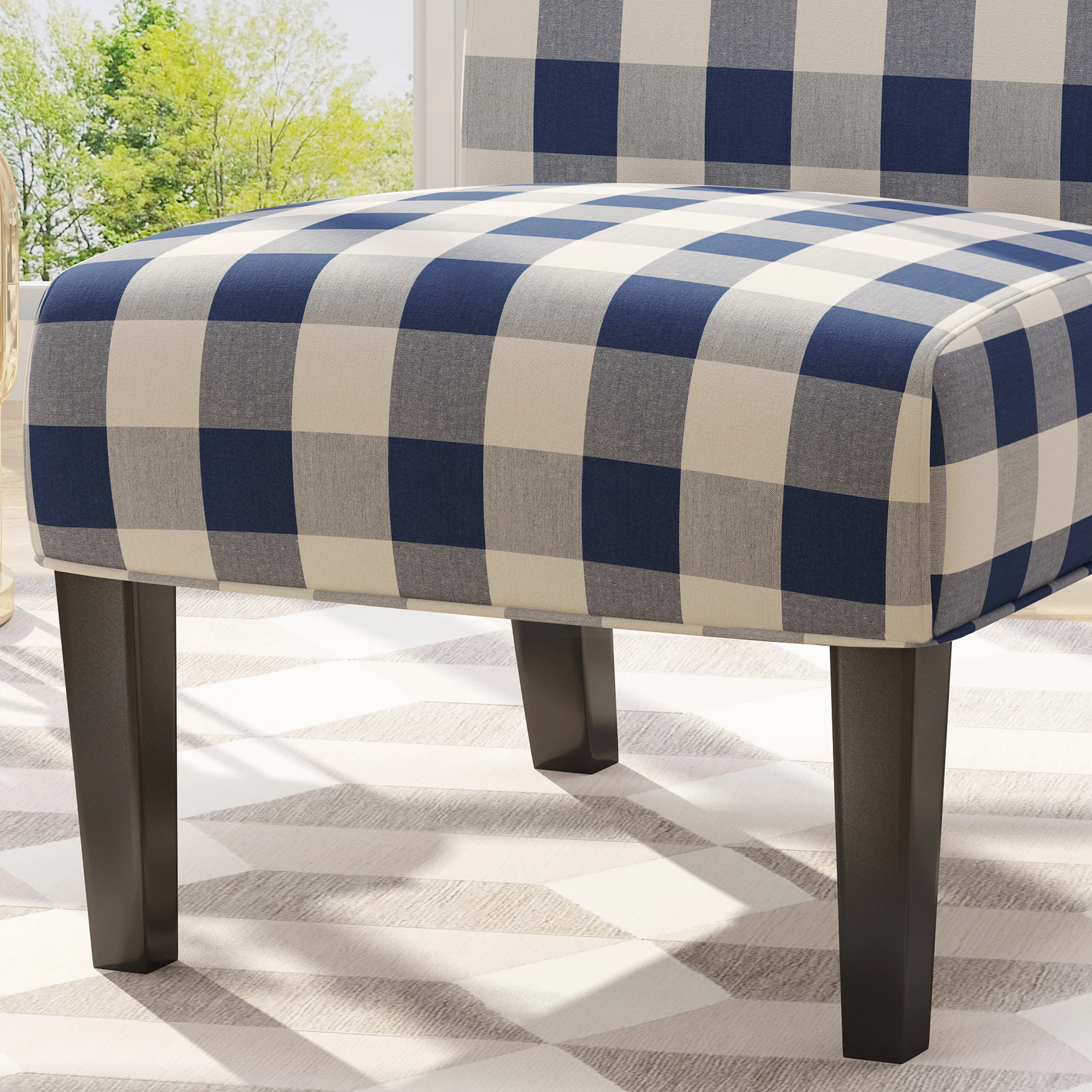 Kendal Contemporary Fabric Slipper Accent Chair - furnishings