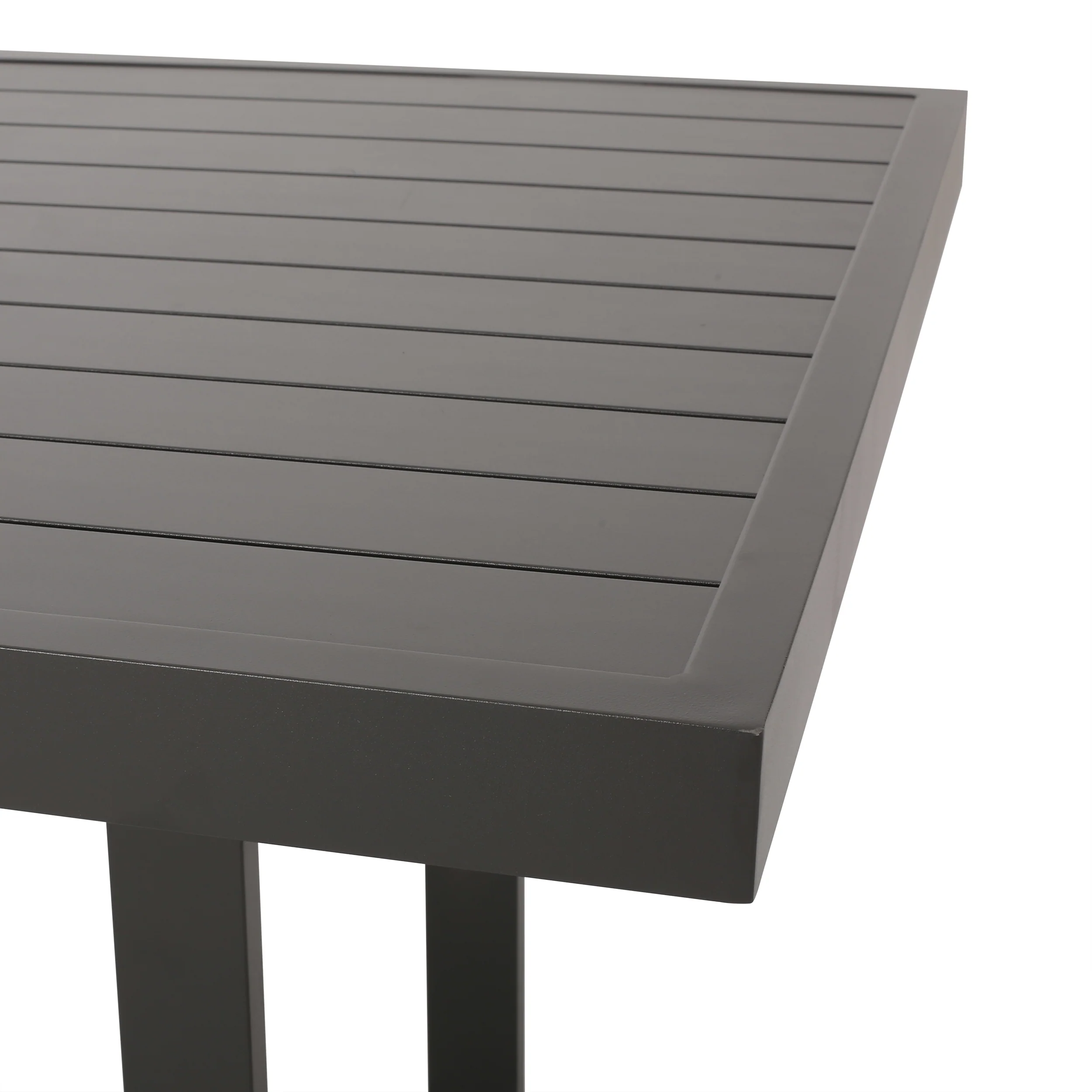 Aponaug Outdoor Modern Industrial Aluminum 7 Piece Dining Set with Rope Seating - furnishings