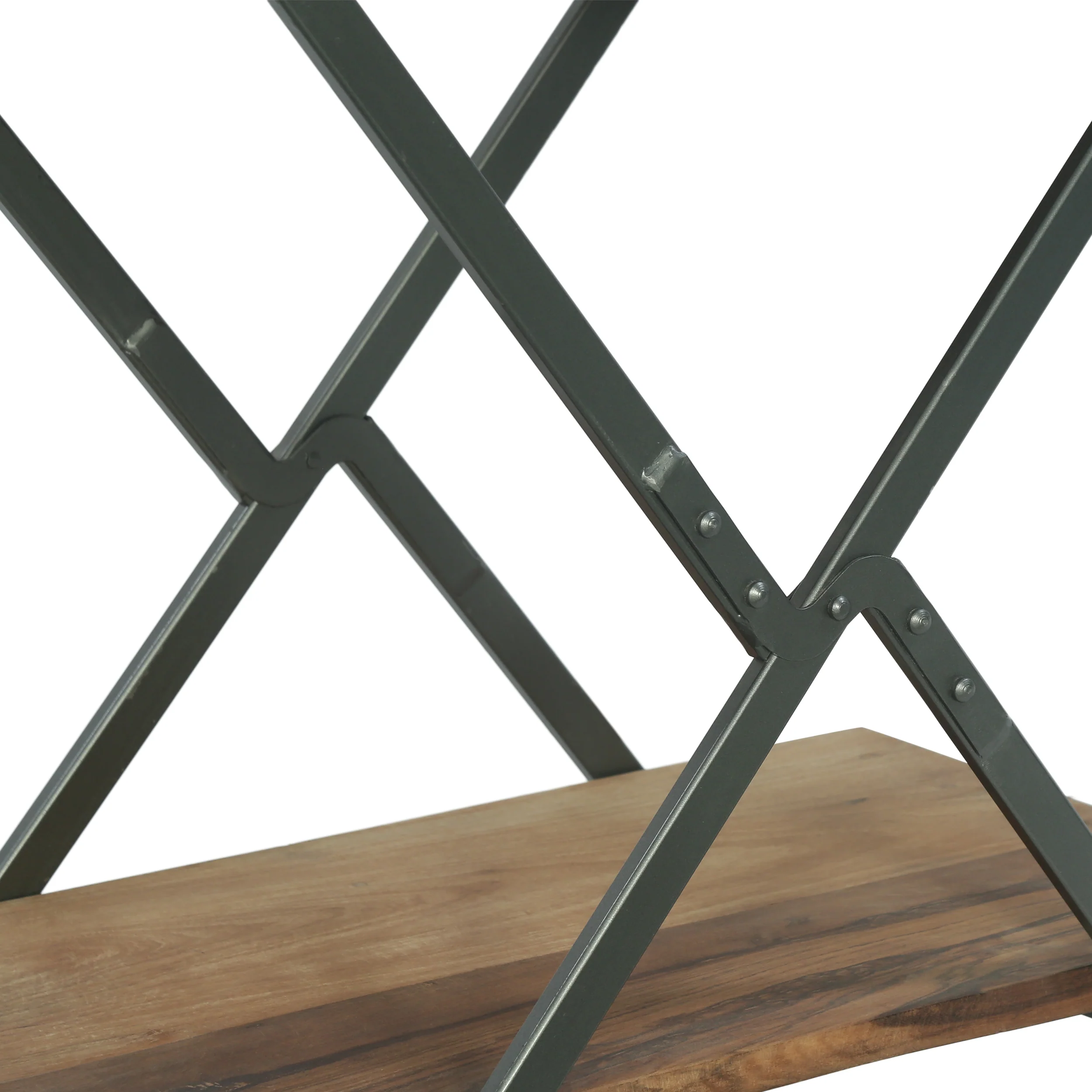 Catalopa Modern Industrial Handcrafted Wood Side Table, Light Walnut and Gray - furnishings