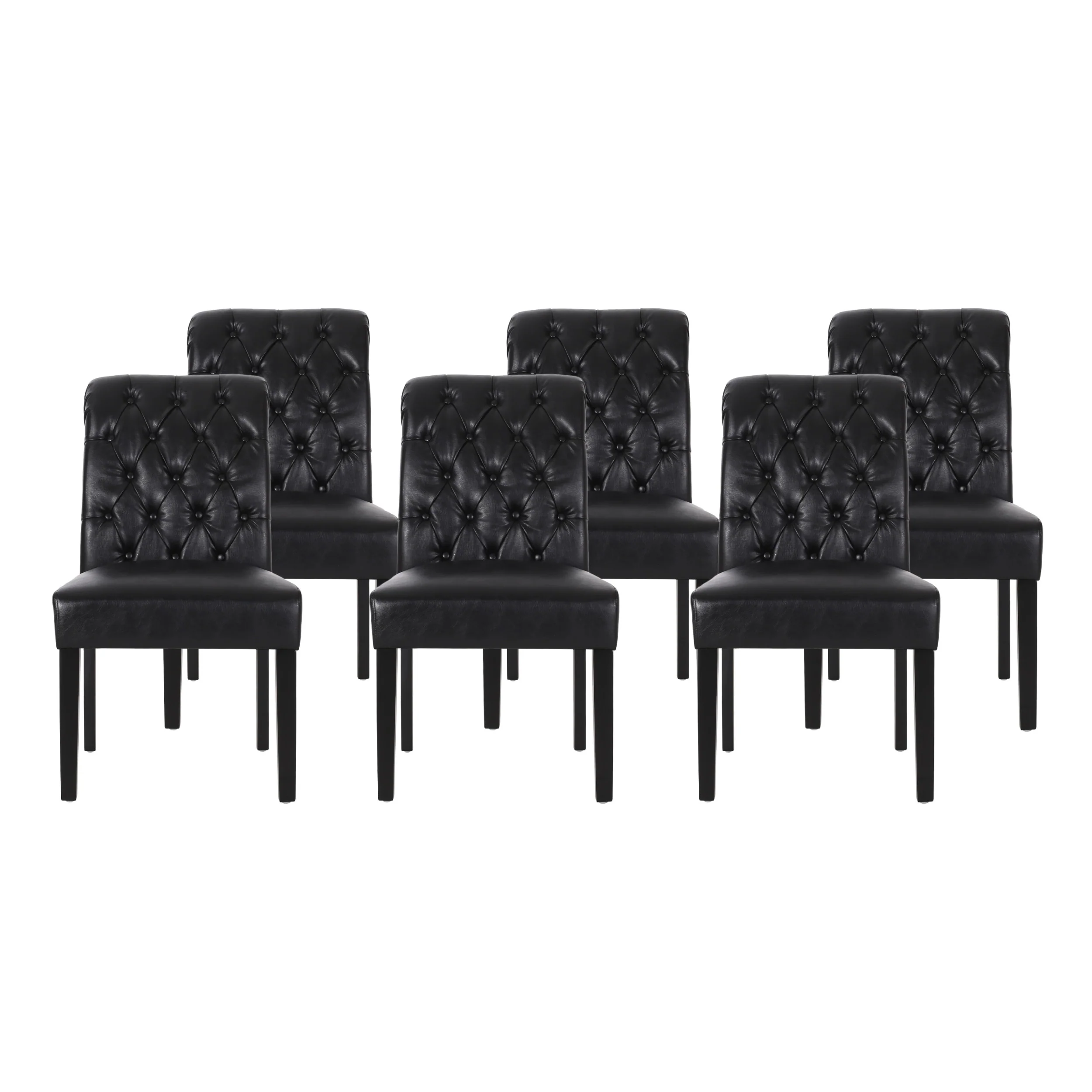 Emerson Contemporary Tufted Rolltop Dining Chairs, Set of 6 - furnishings