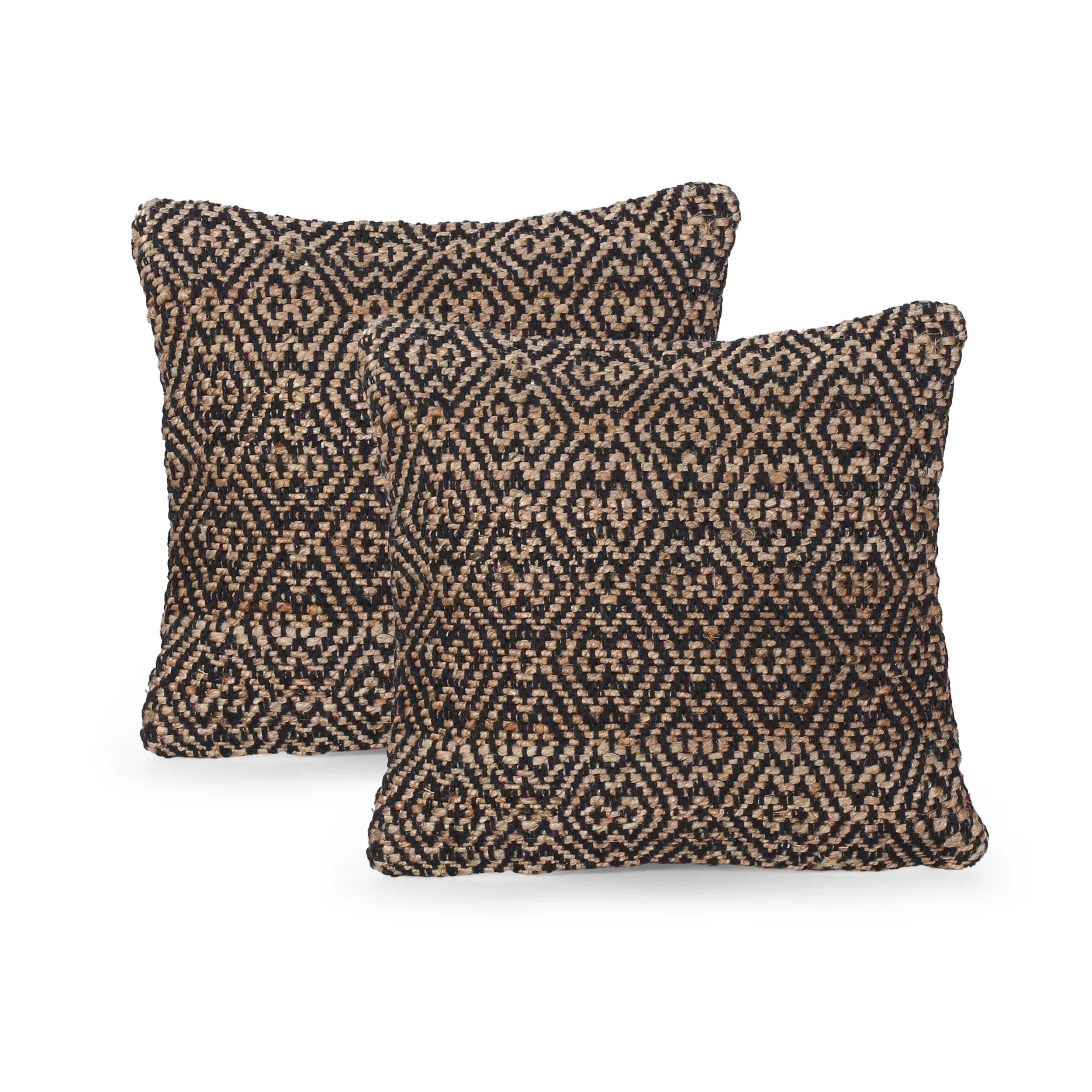 Tzipporah Boho Jute and Cotton Throw Pillow (Set of 2) - furnishings