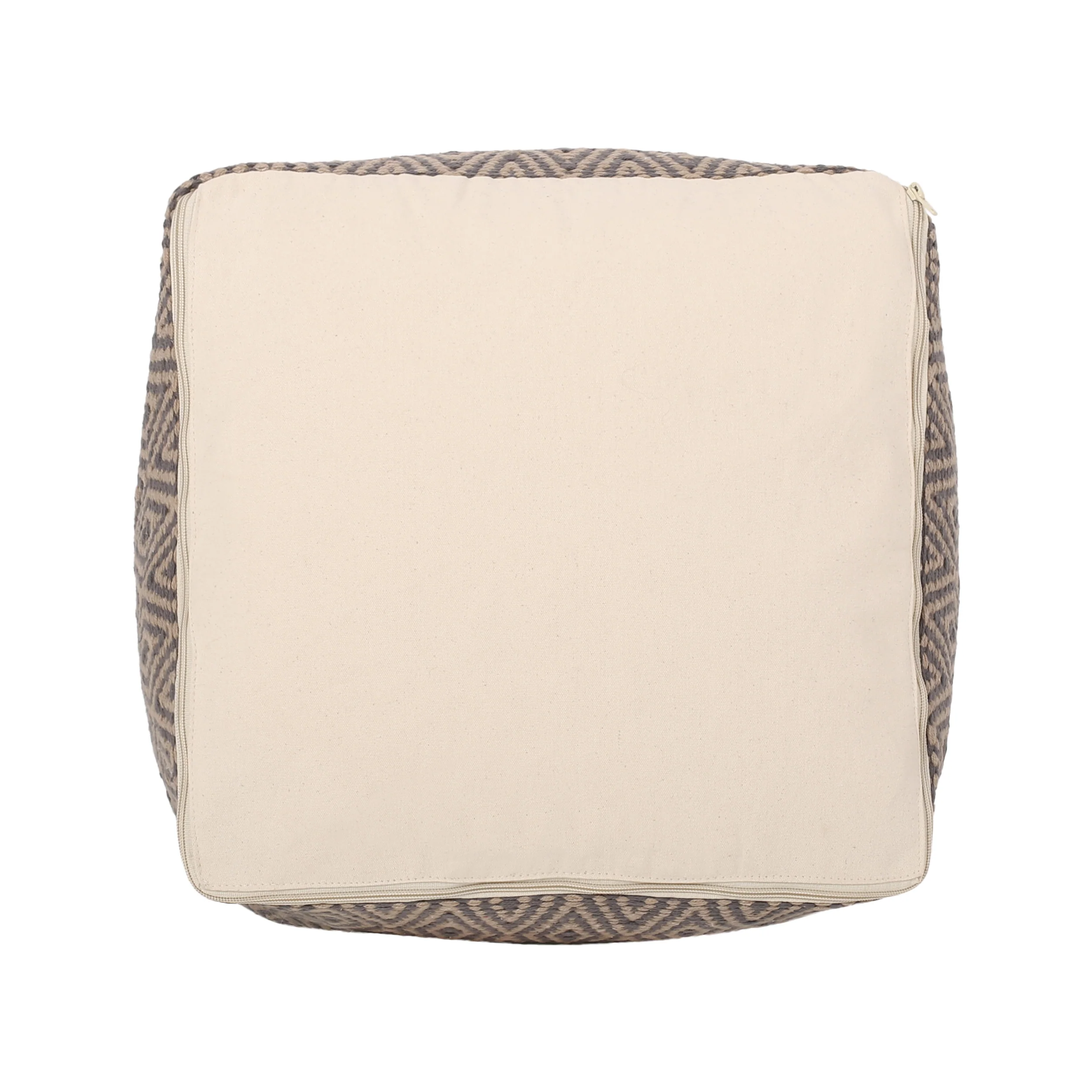 Sovereign Hand-Crafted Cotton Cube Pouf - furnishings