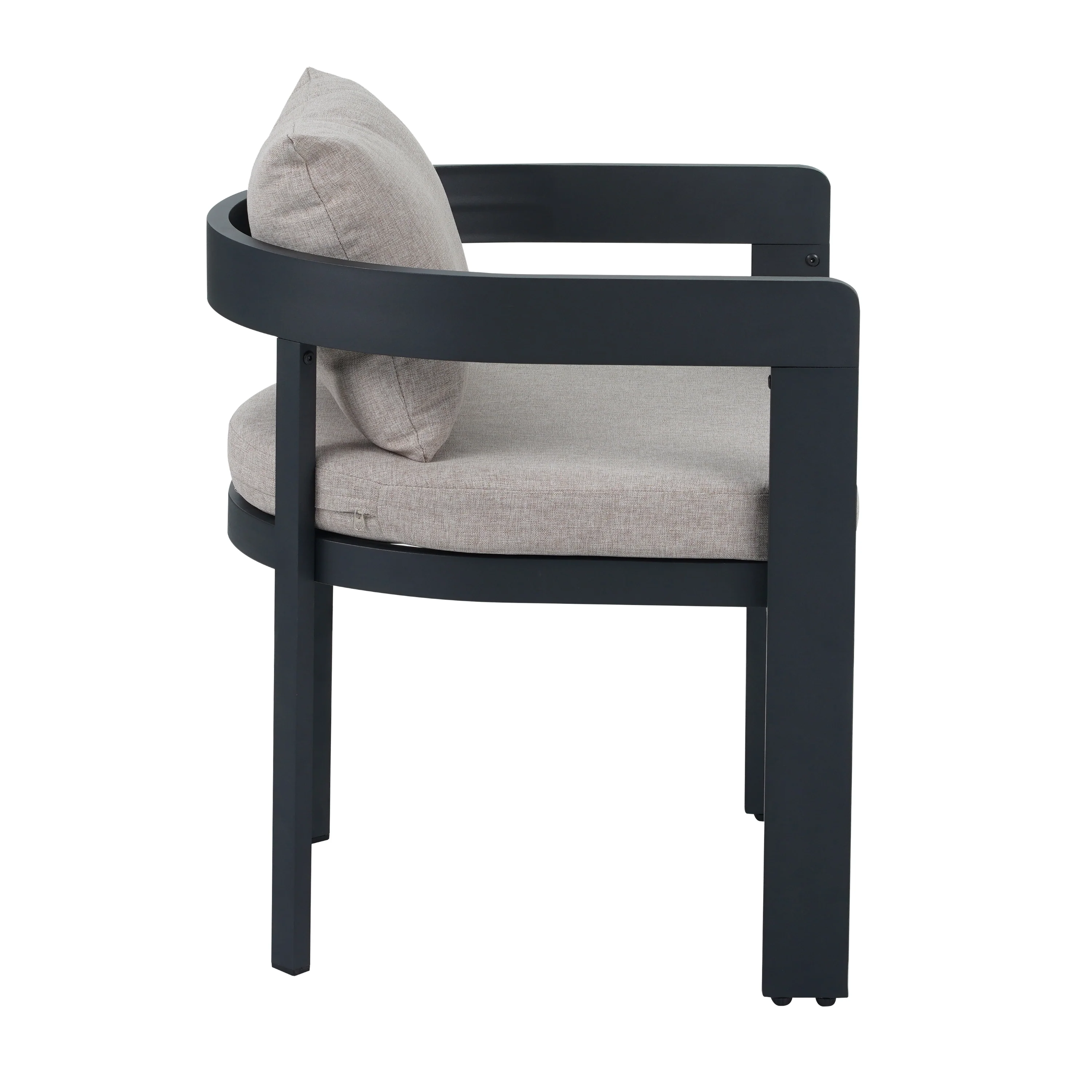 Olaly Modern Boucle Dining Chairs with Arms & Aluminum Frame - furnishings