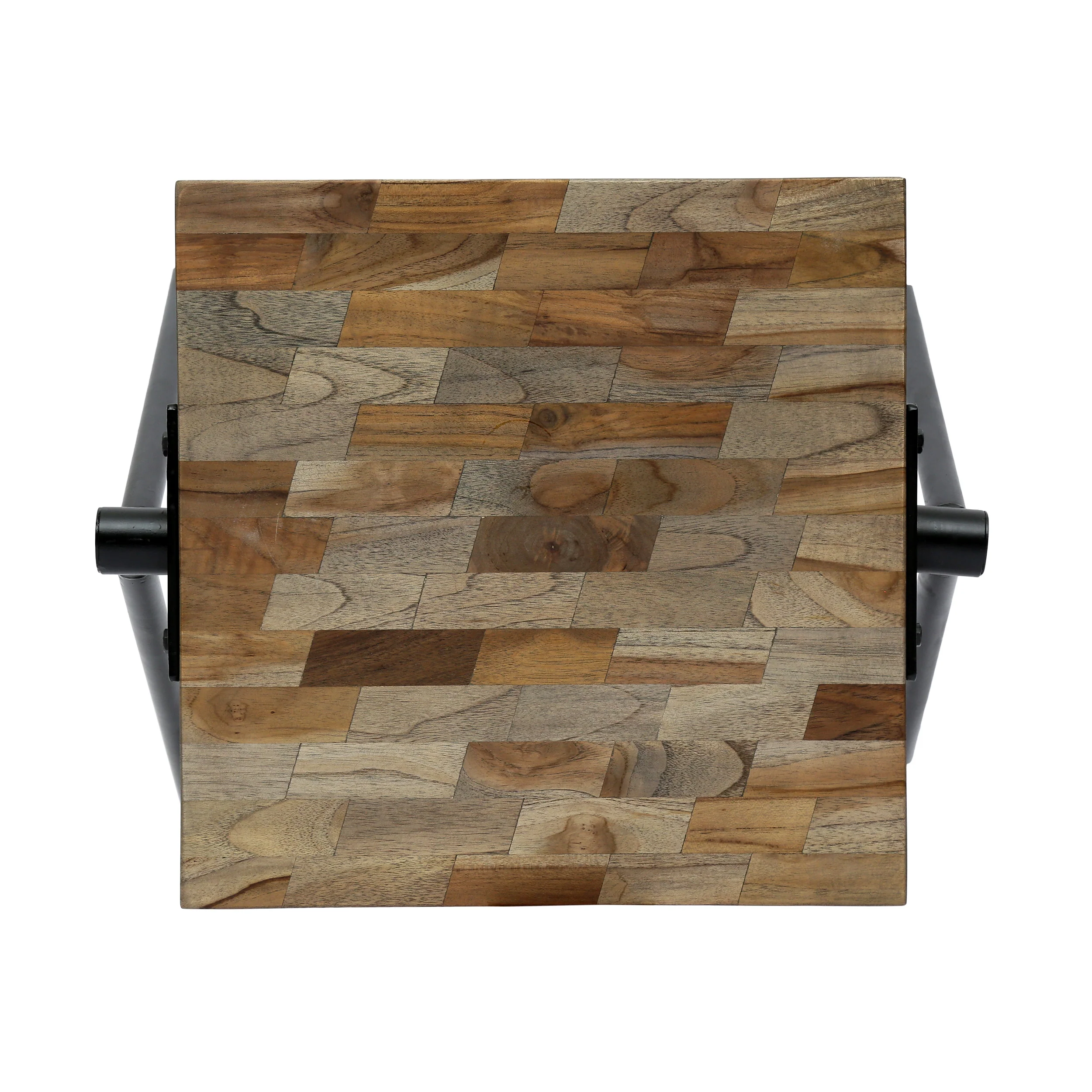 Delliah Handcrafted Modern Industrial Mango Wood Side Table - furnishings