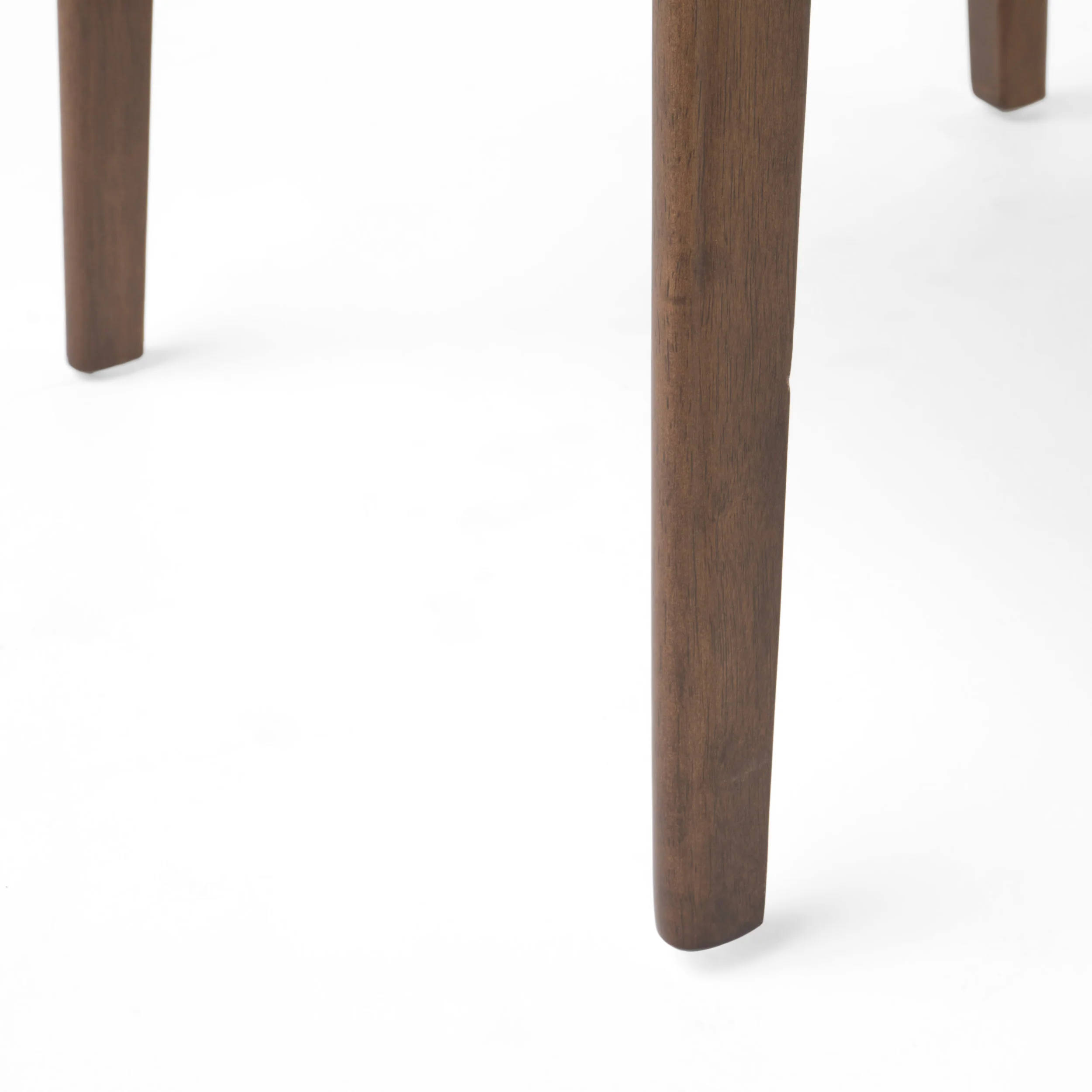 Camilla Dark Brown Leather Wood Finish Curved Leg Rectangular 5 Piece Dining Set - furnishings