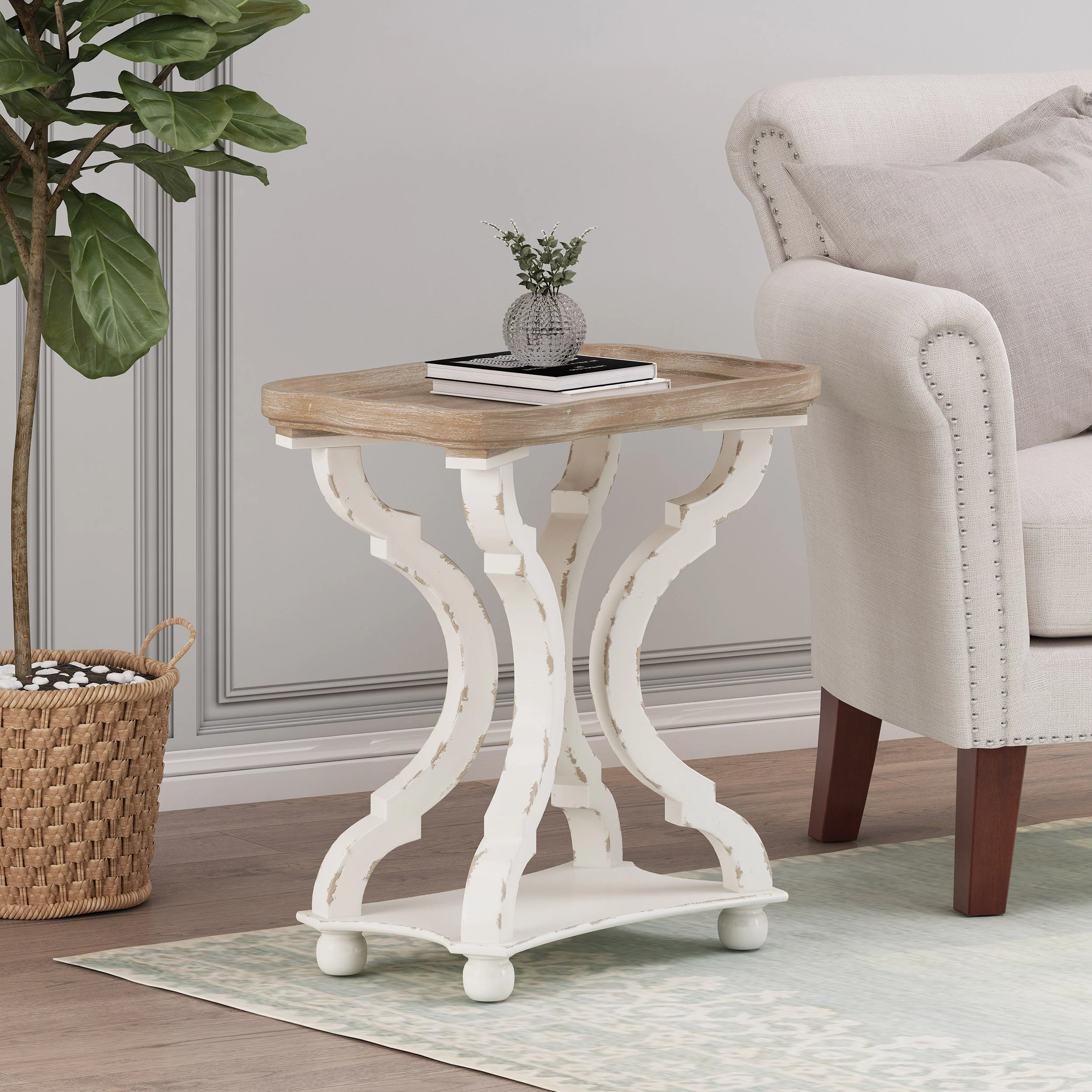 Andrew French Country Accent Table with Rectangular Top - furnishings