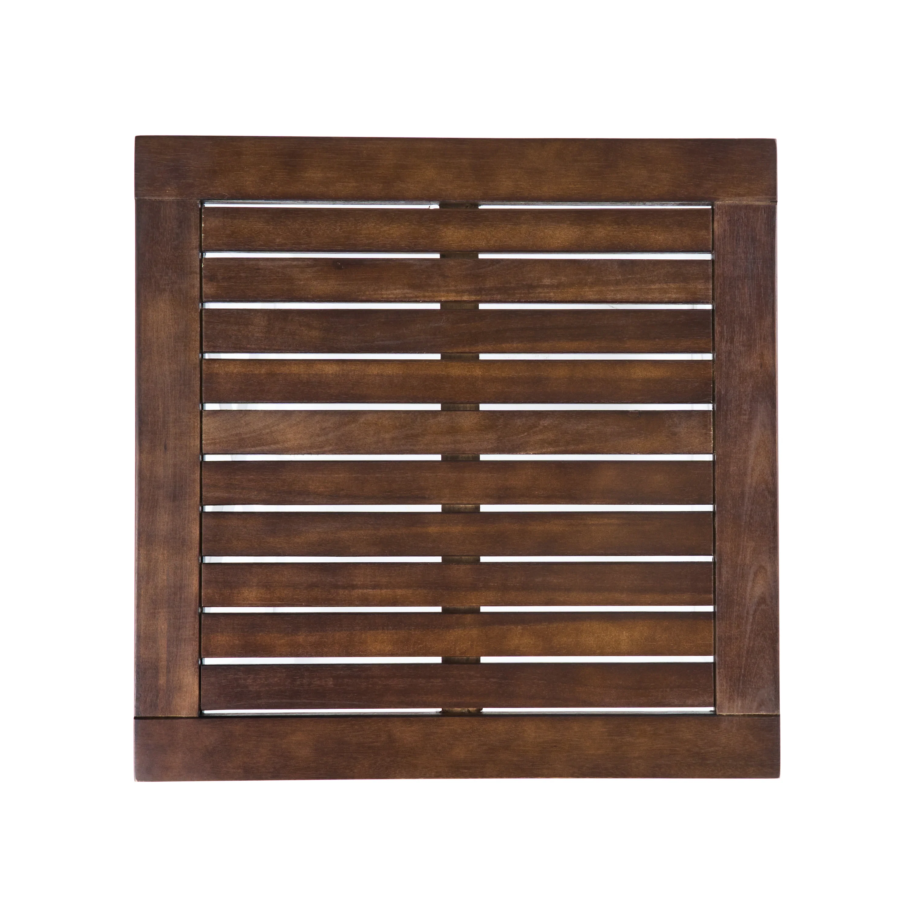 Jean Farmhouse X-Frame Acacia Wood End Table with Slat Top - furnishings