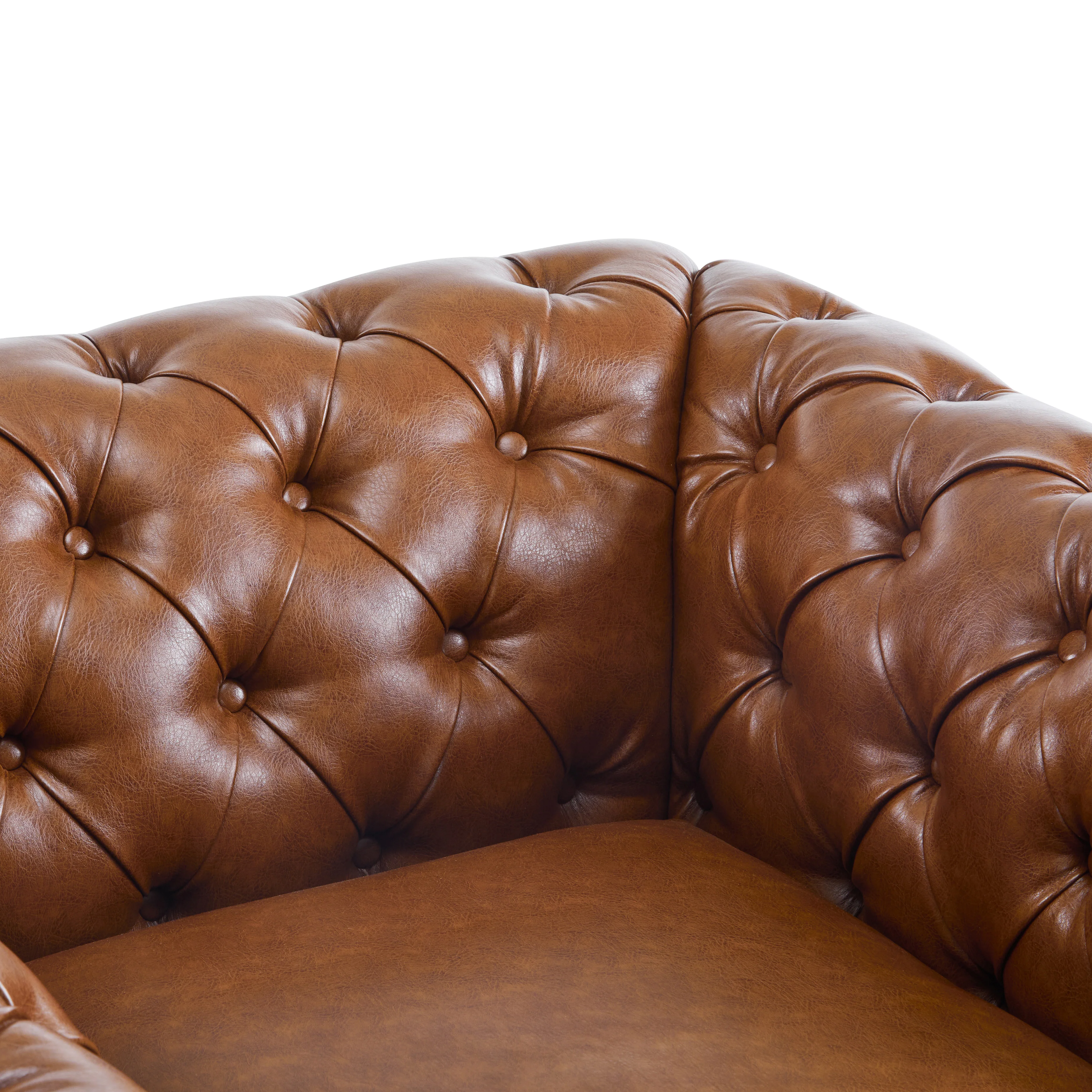 Lily Upholstered Tufted Chesterfield Swivel Club Chair - furnishings