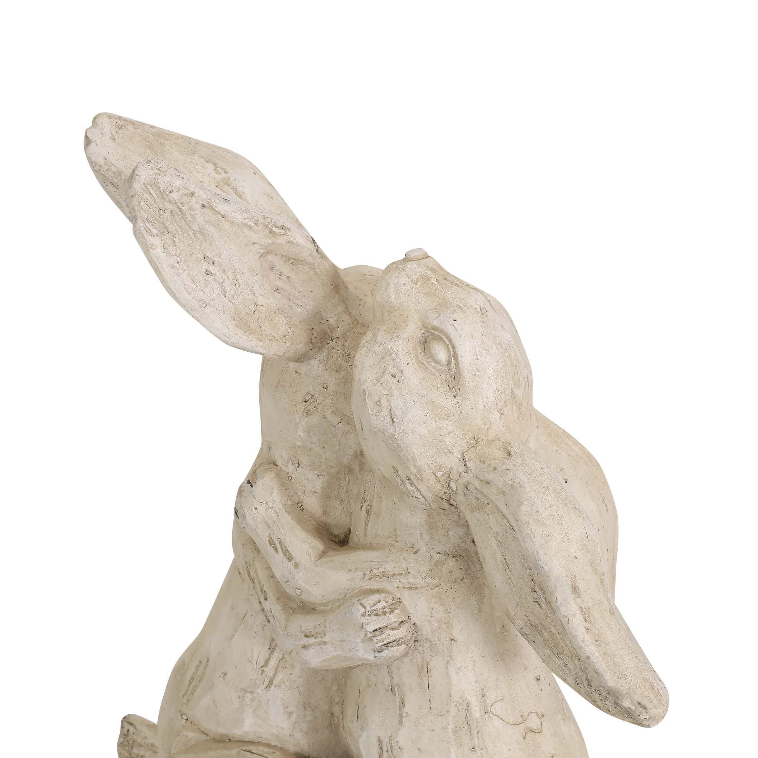 Russel Outdoor Rabbit Couple Garden Statue, White - furnishings
