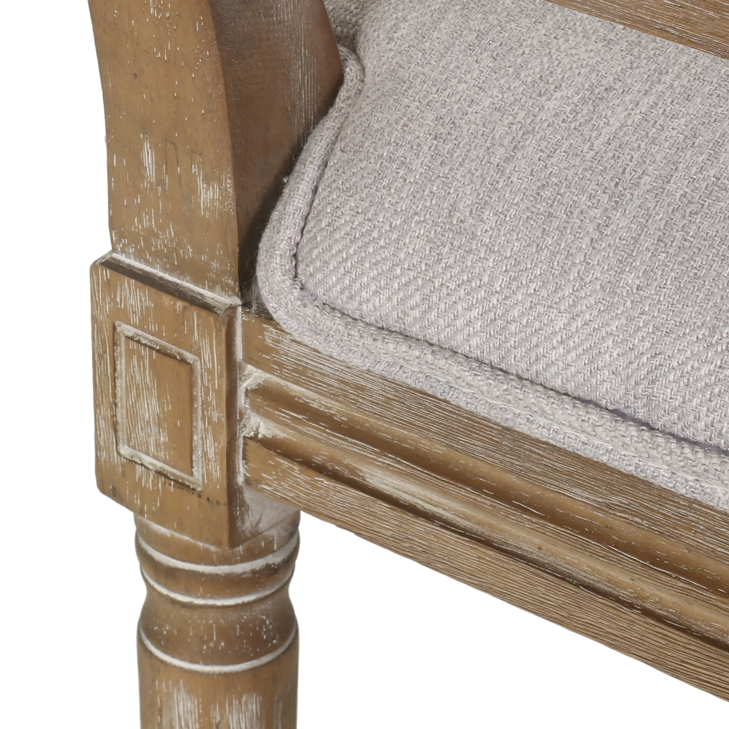 Fernleaf French Country Fabric Upholstered Wood and Cane Expandable 7 Piece Dining Set - furnishings