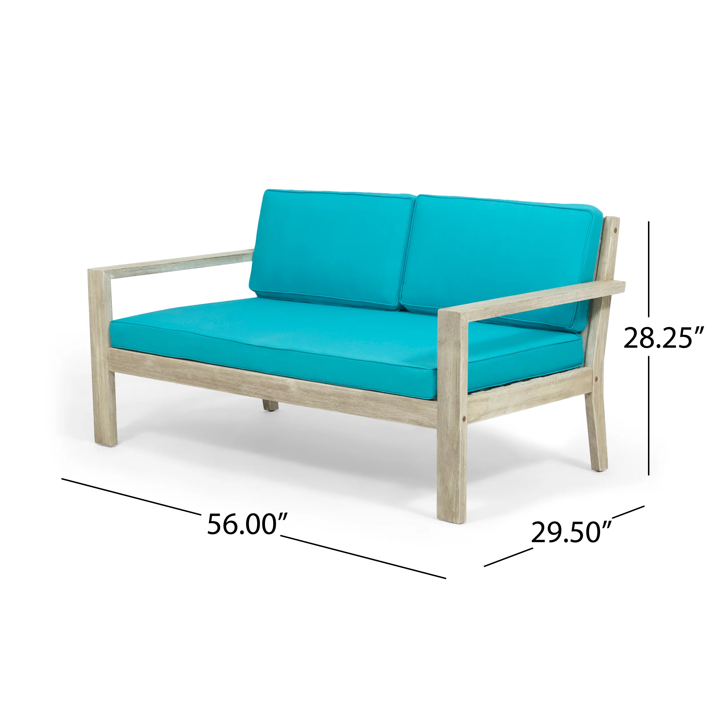 Dominic Outdoor 4 Seater Acacia Wood Chat Set with Cushions - furnishings