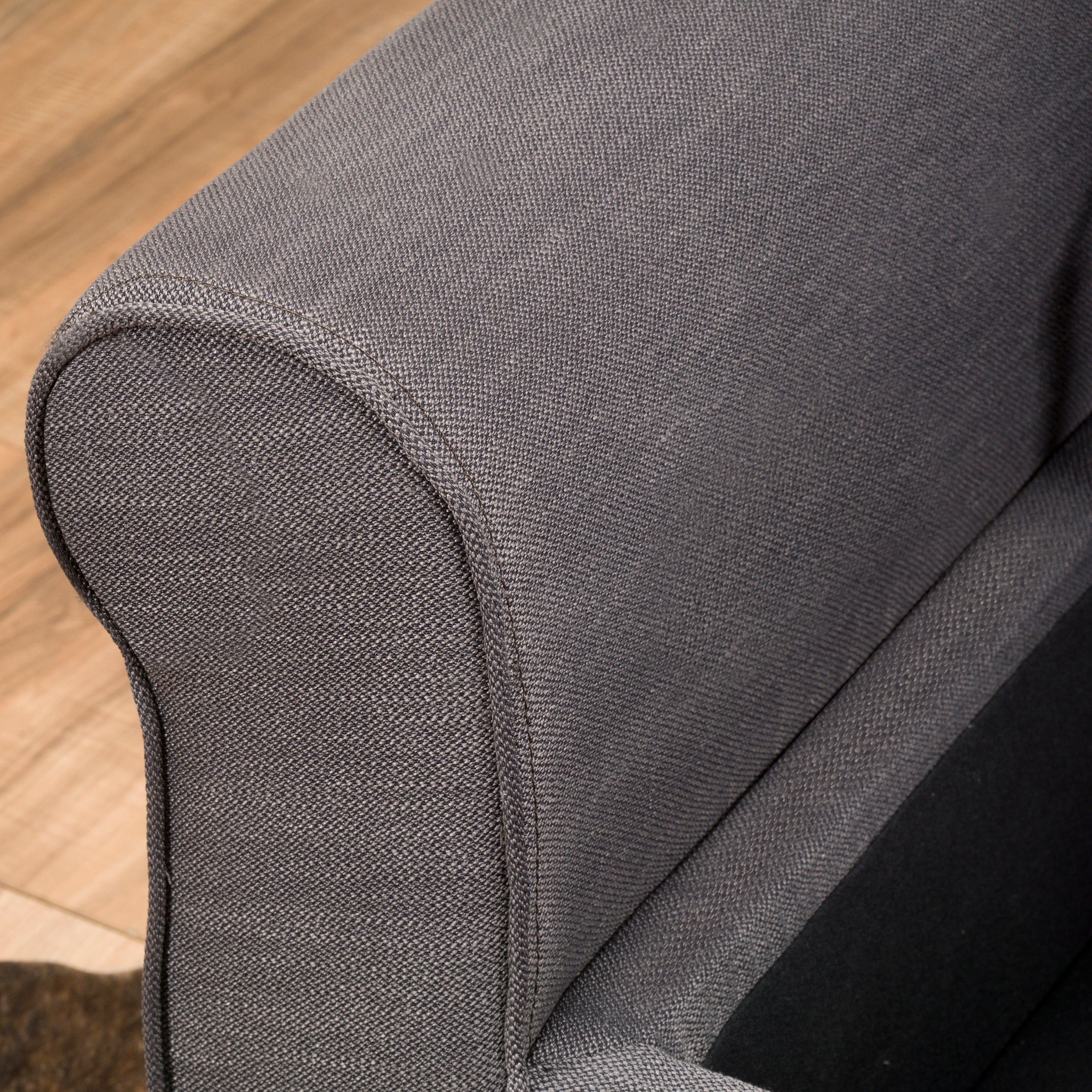 Danbury Contemporary Fabric Upholstered Storage Ottoman Bench with Rolled Arms - furnishings