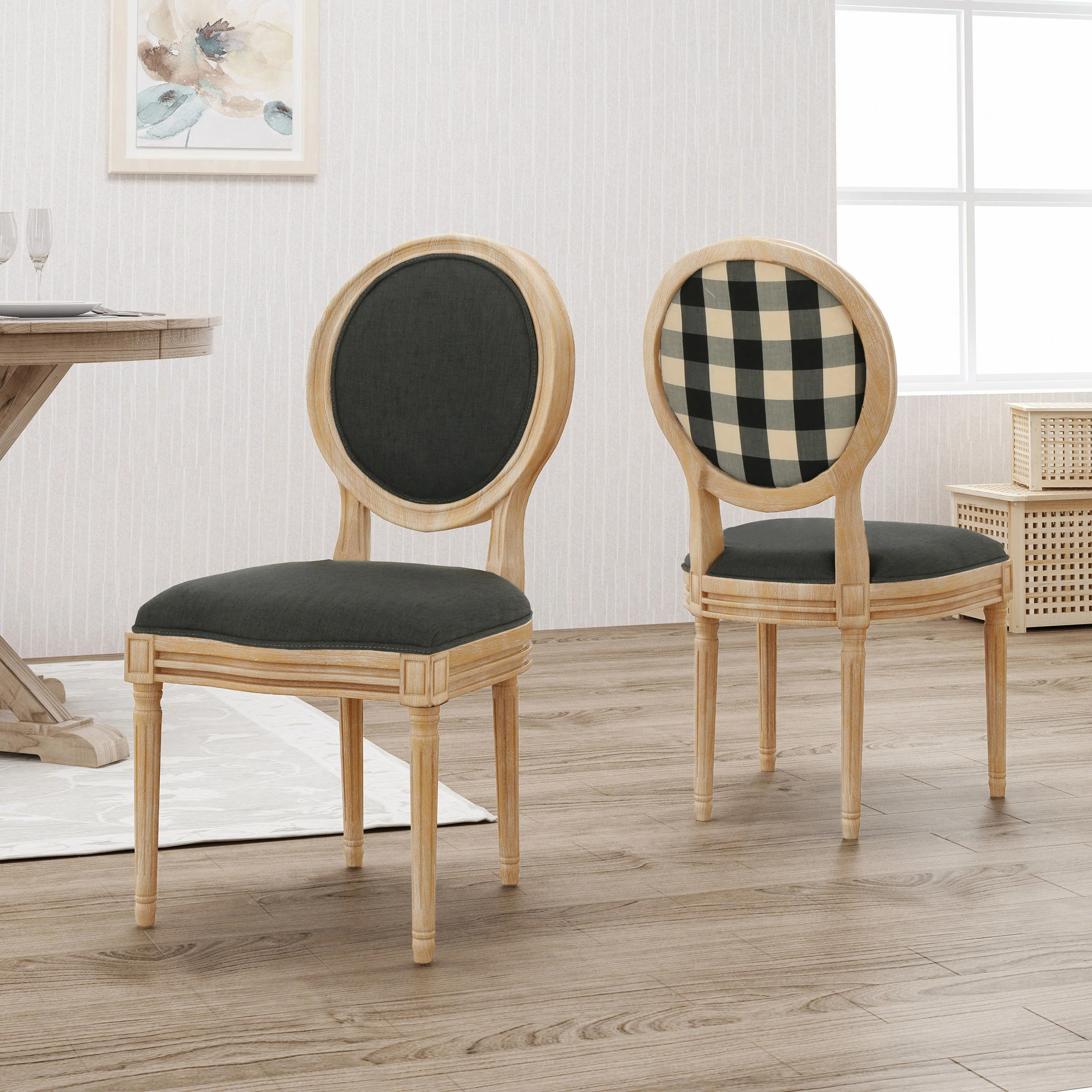 Reed Upholstered French Design Dining Chairs - furnishings