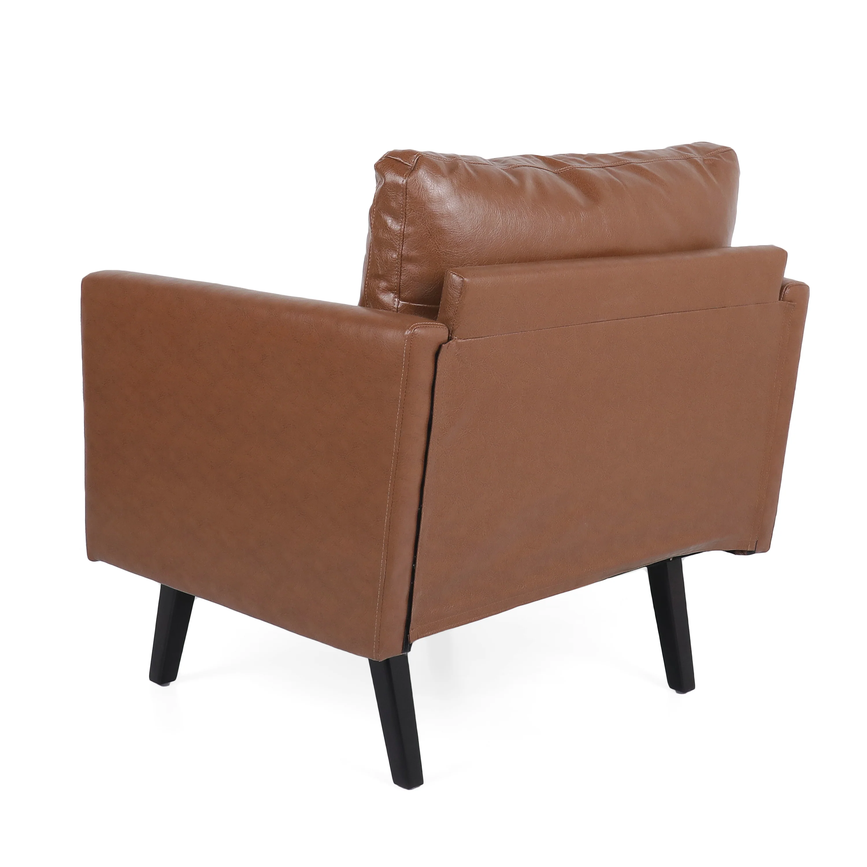 Dowd Mid Century Modern Faux Leather Club Chair - furnishings