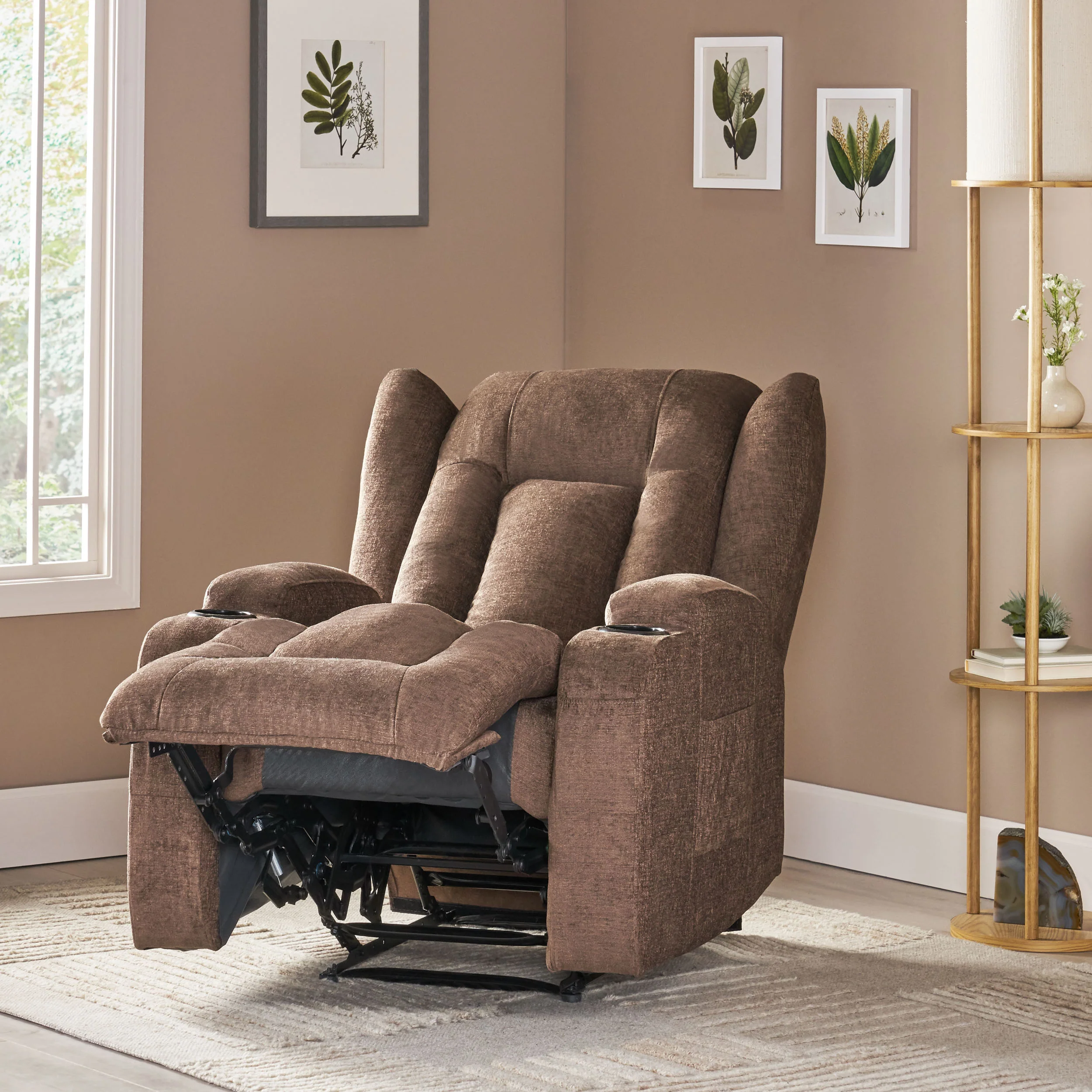 Ellerslie Contemporary Pillow Tufted Massage Recliner - furnishings