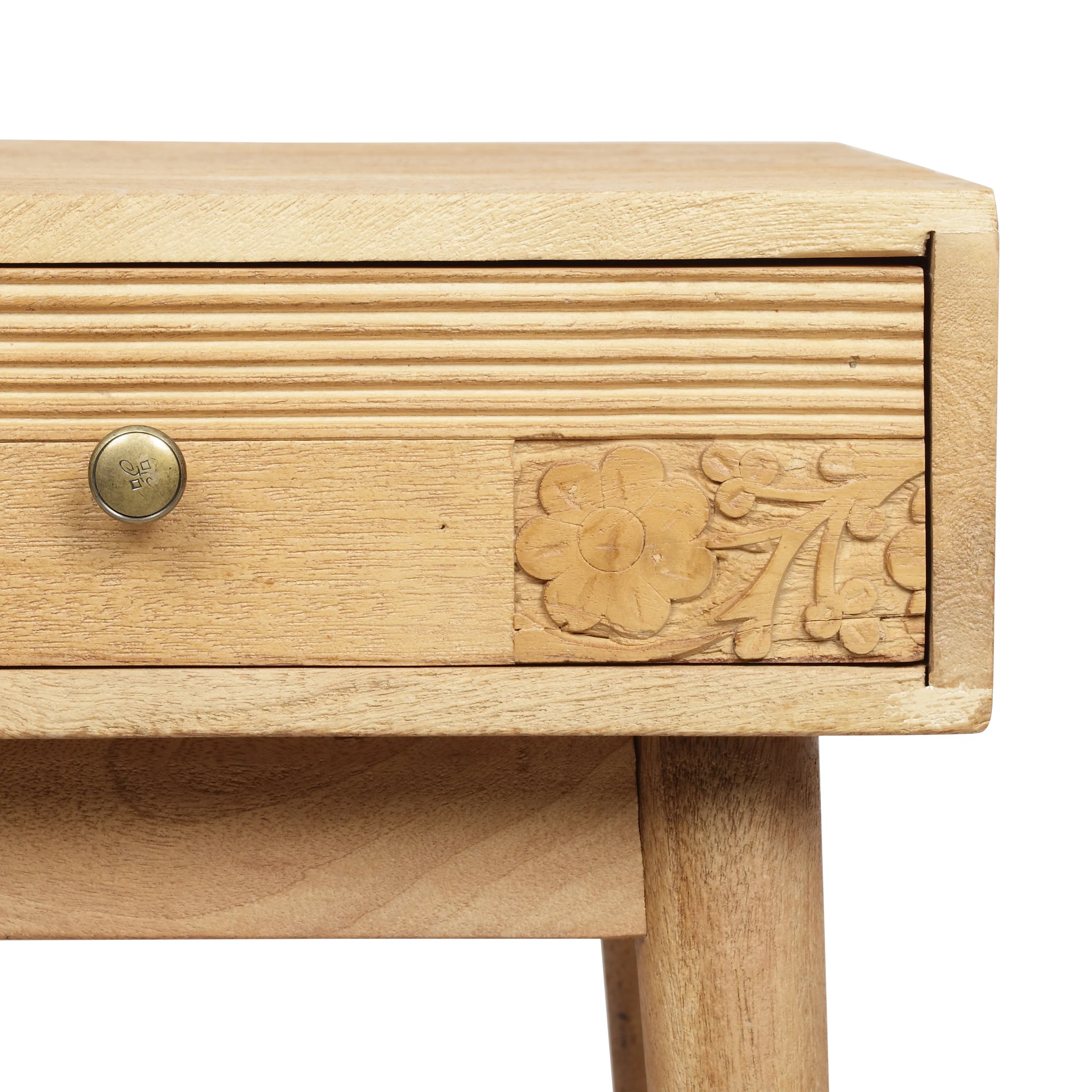 McManus Tennille Boho Handcrafted Mango Wood Nightstand with Drawer, Natural - furnishings