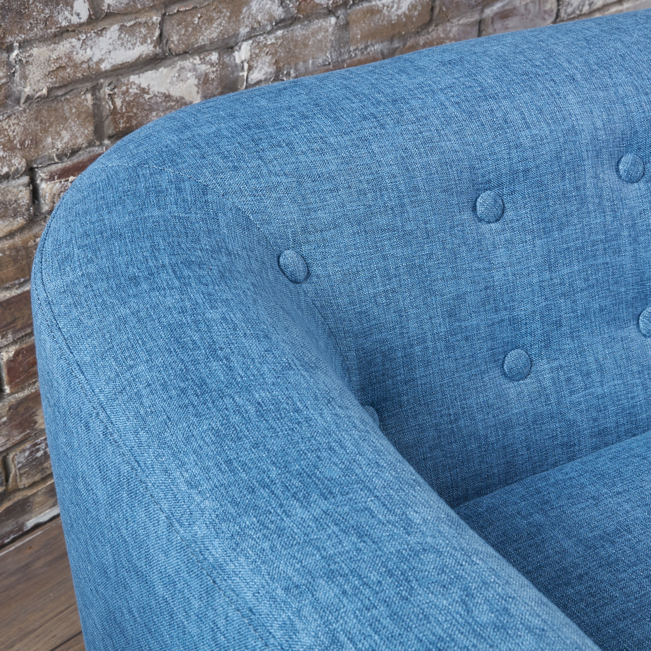 Brony Button Back Mid Century Fabric Modern Loveseat - furnishings