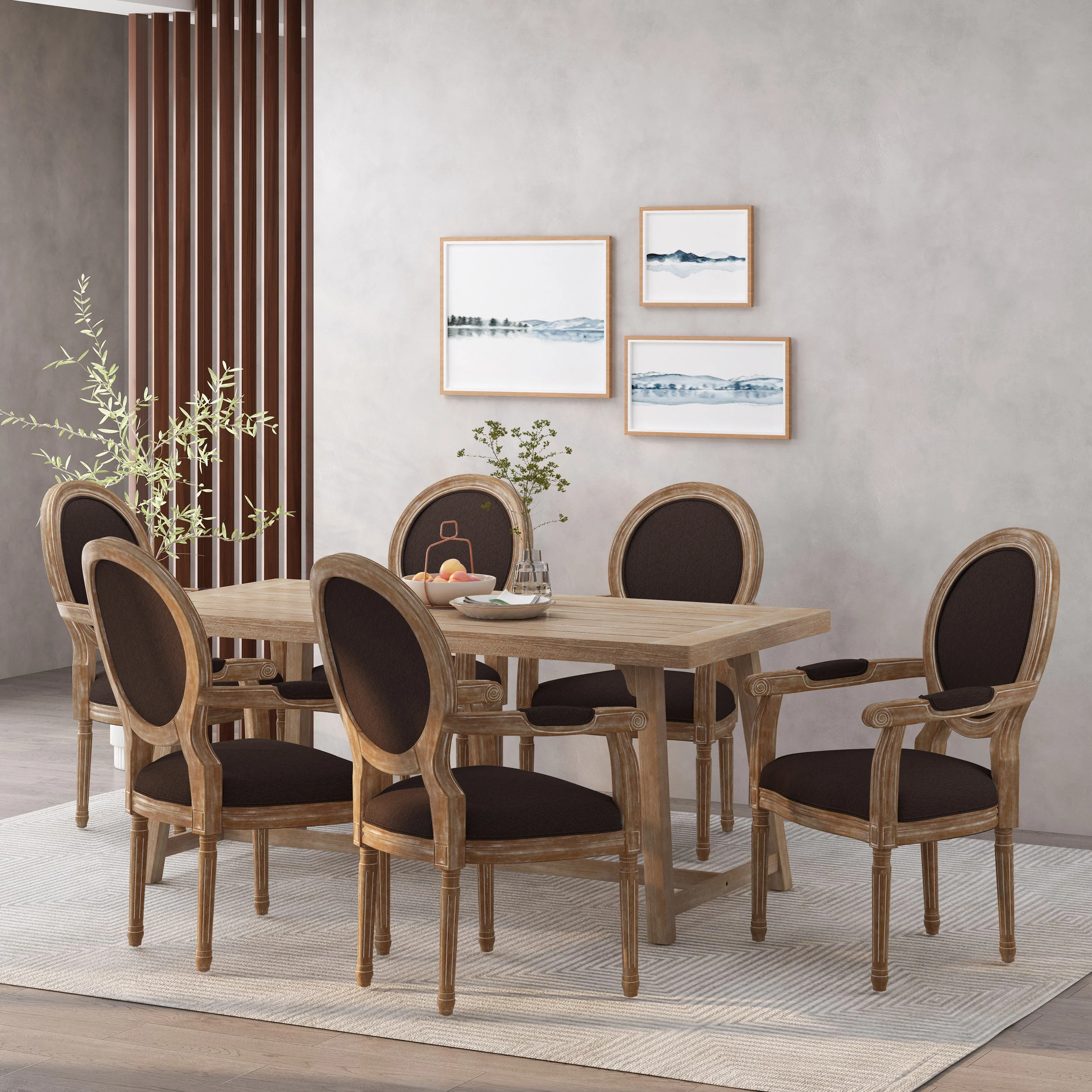 Aisenbrey French Country Wood Upholstered Dining Chair - furnishings