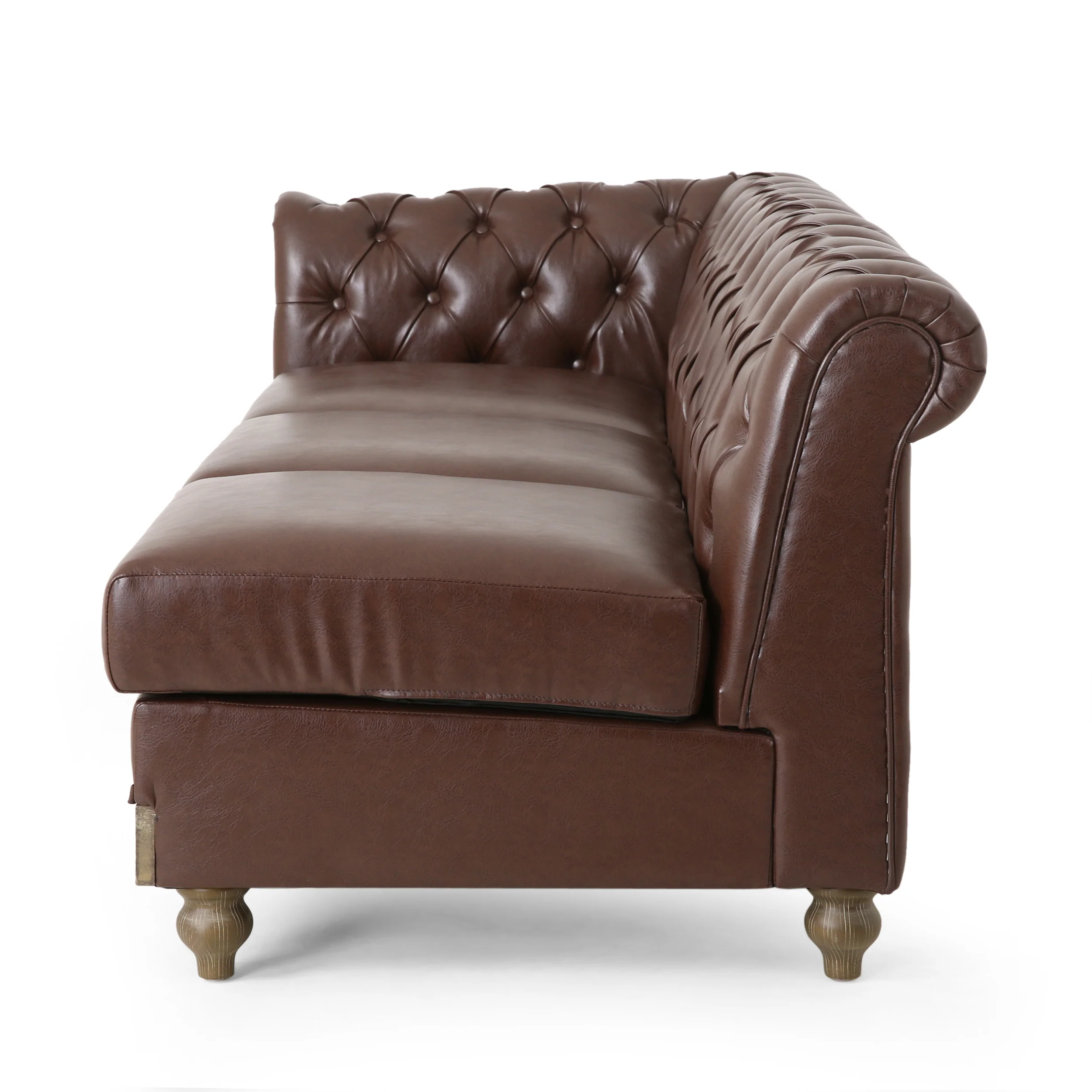 Kinzie Chesterfield Tufted 7 Seater Sectional Sofa with Nailhead Trim - furnishings