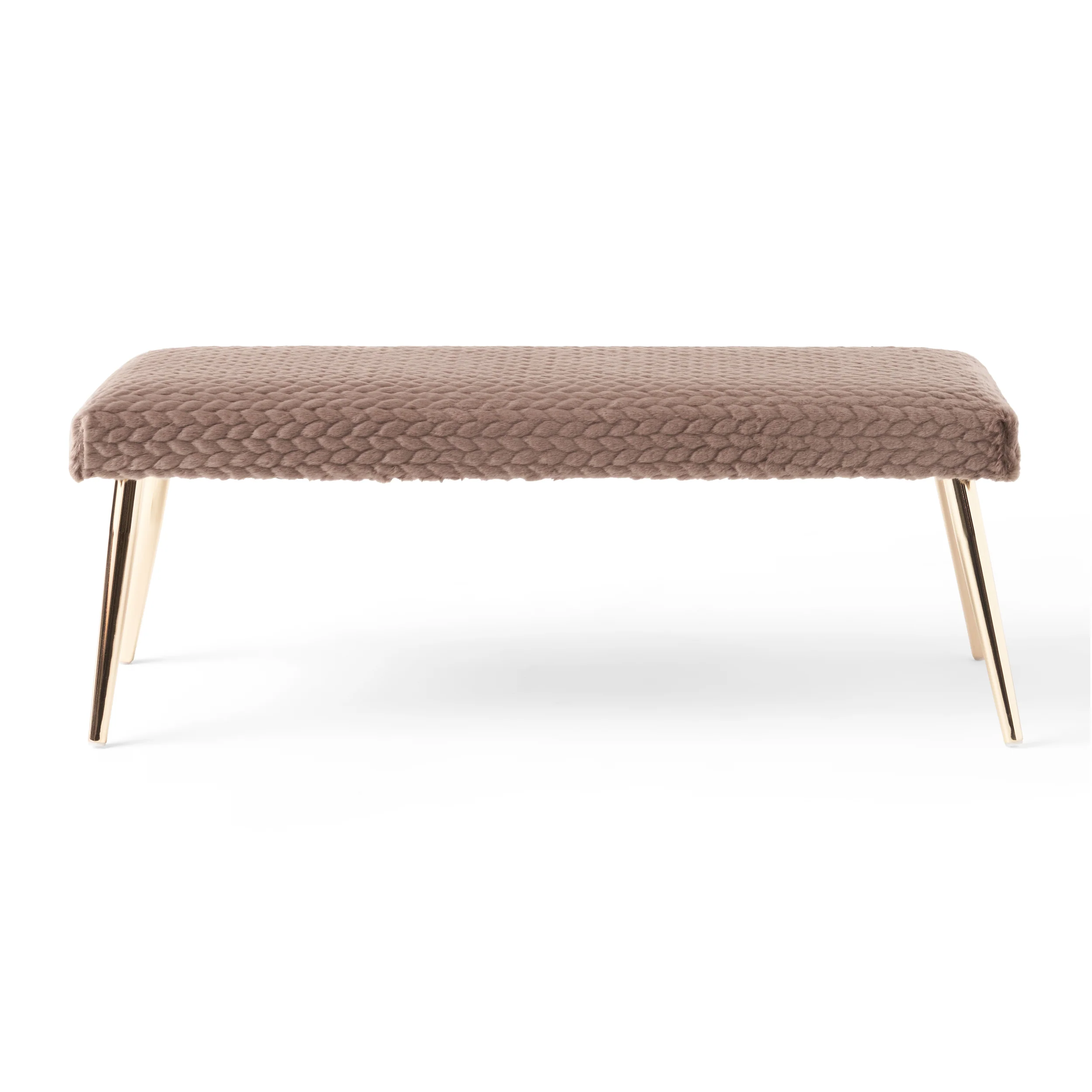 Indira Patterned Faux Fur Bench - furnishings