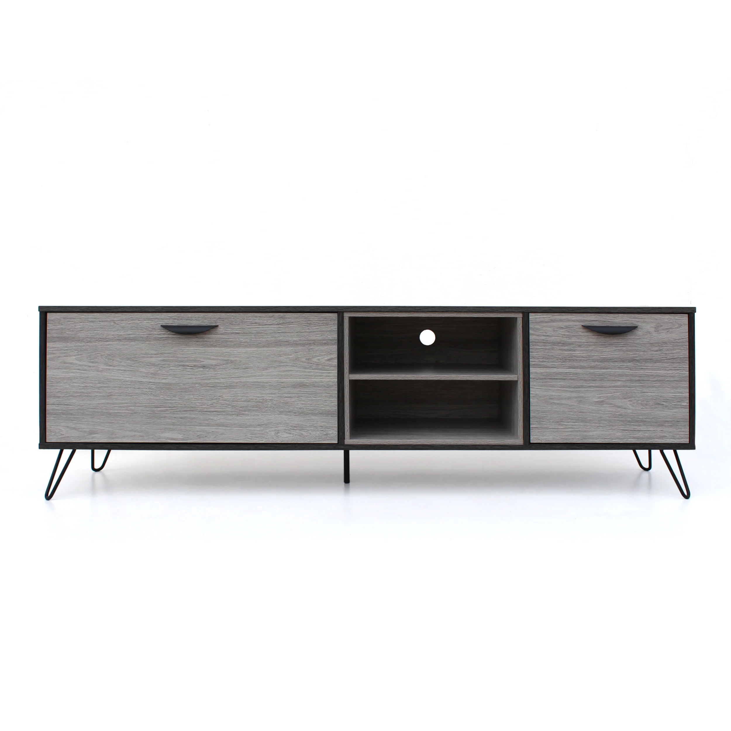 Vivian Mid Century Modern 2 Cabinets & Shelves TV Stand - furnishings