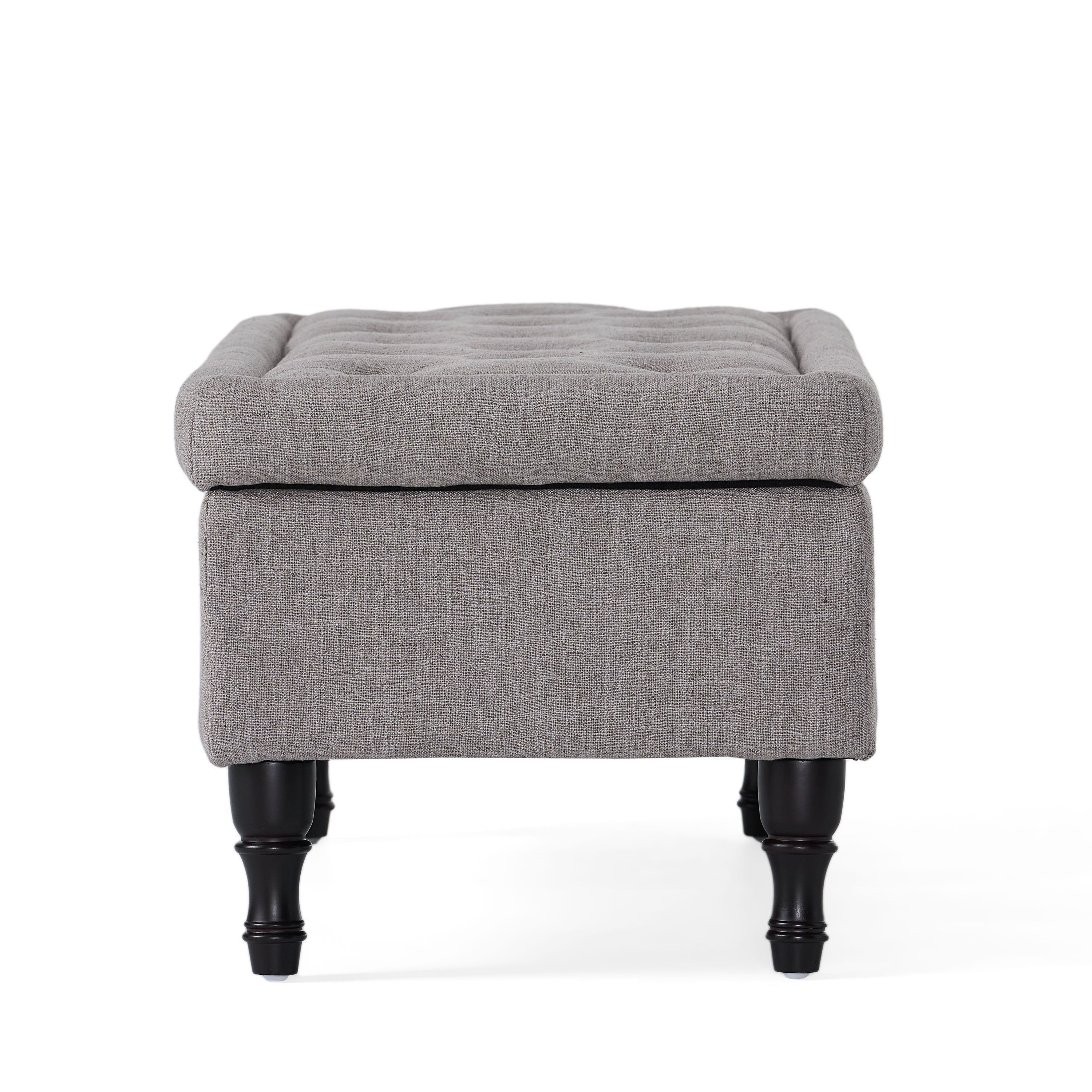 Logan Grey Fabric Storage Ottoman Bench - furnishings