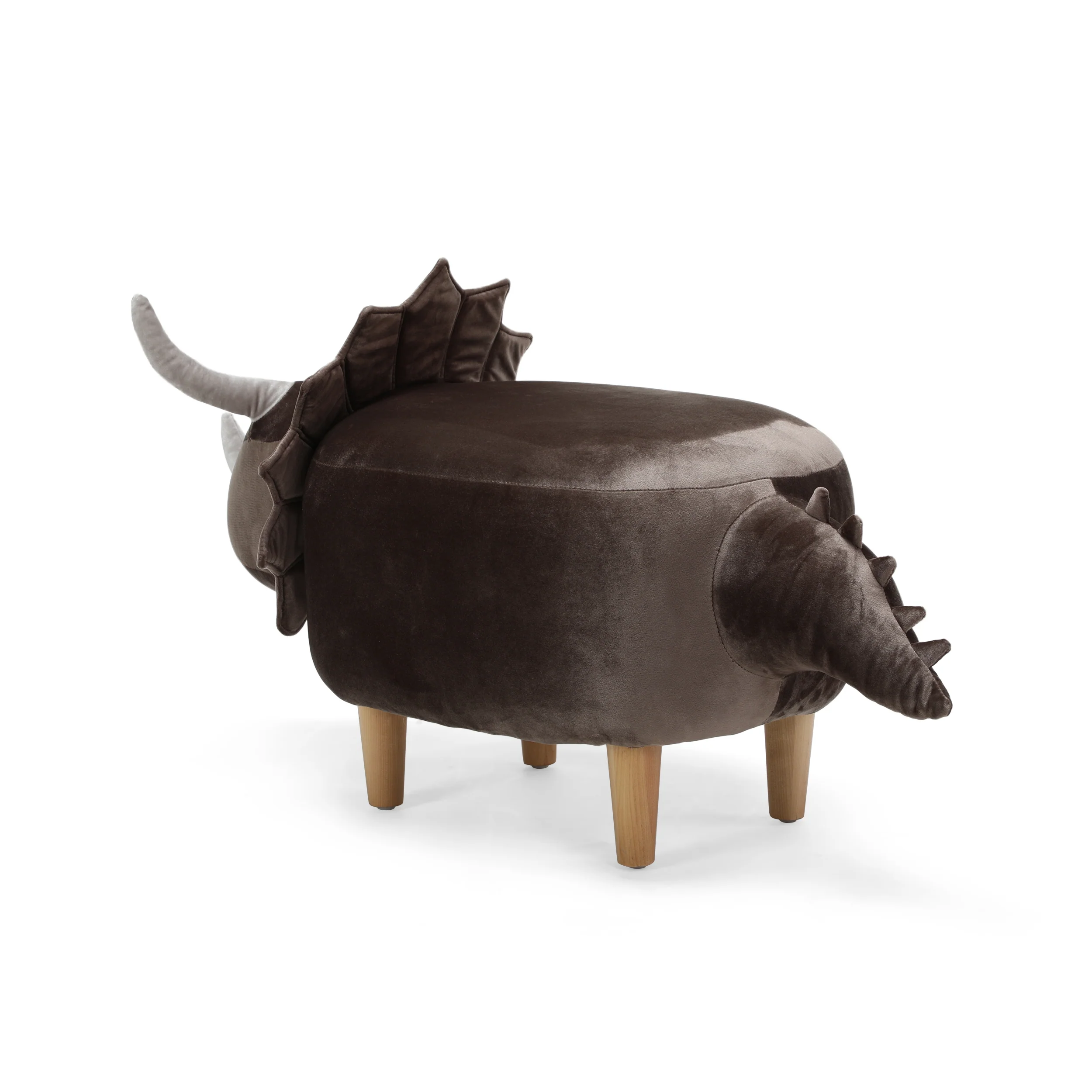 Nikolai Velvet Dinosaur Ottoman - furnishings
