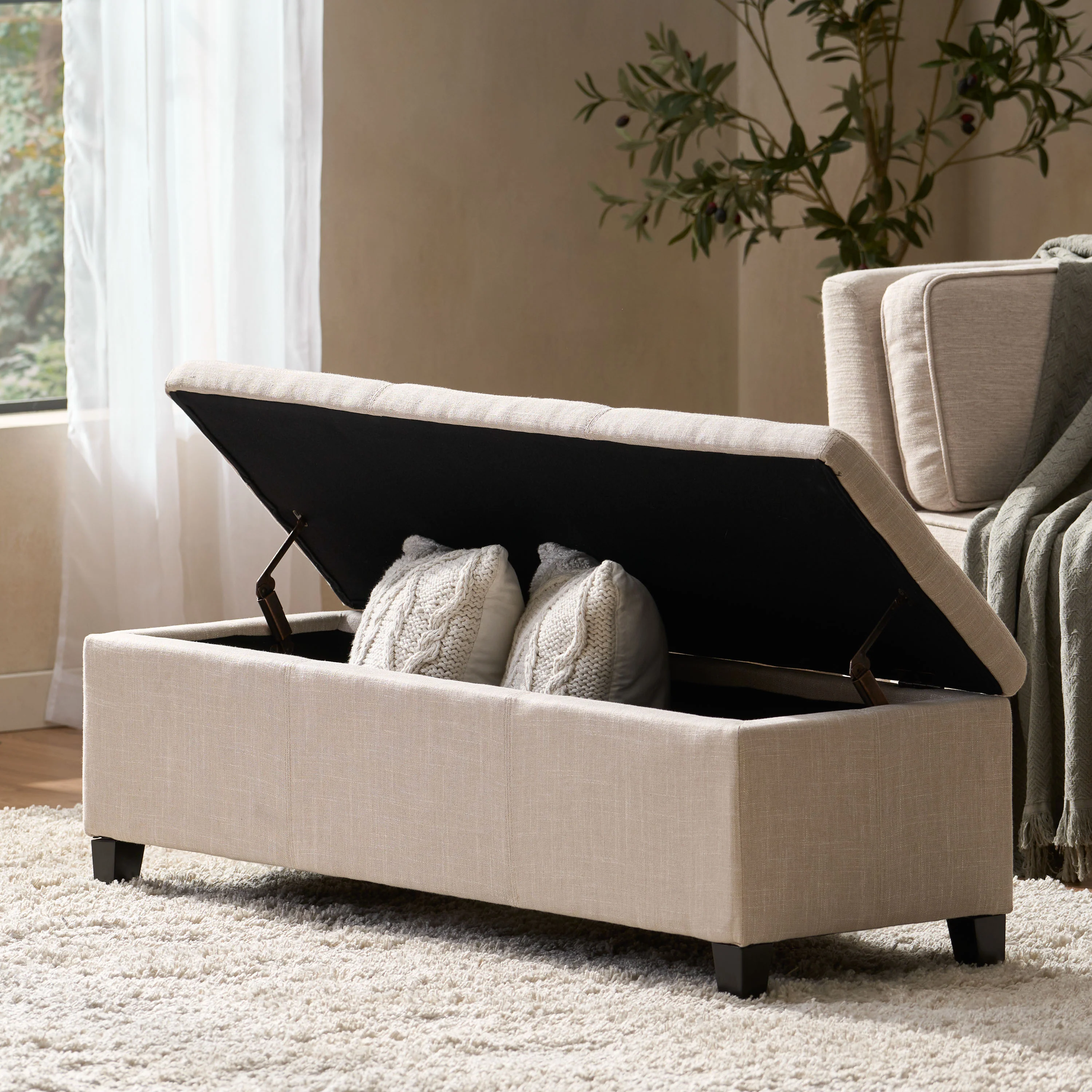 Rupert Upholstered Storage Ottoman Bench - furnishings