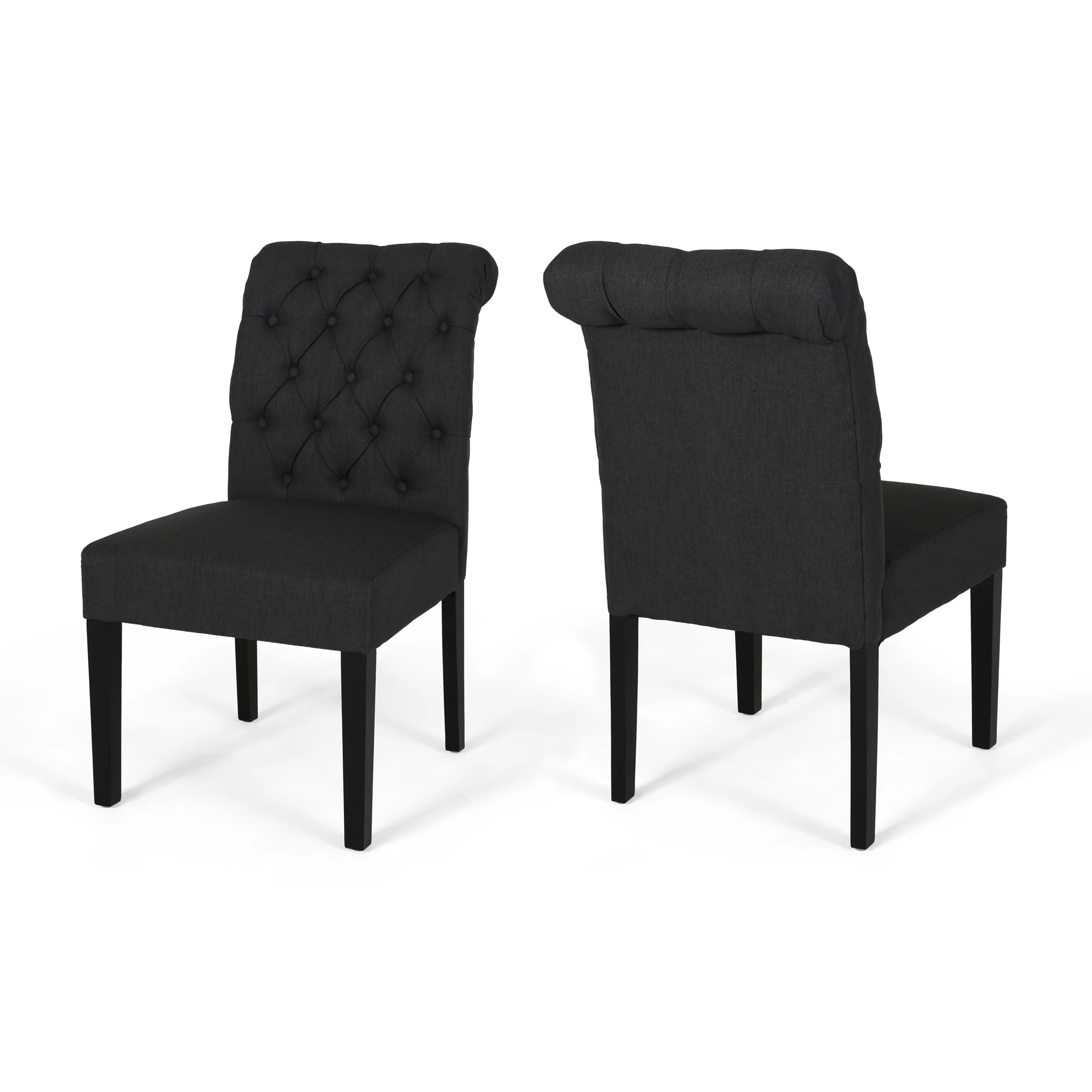 Emerson Contemporary Tufted Rolltop Dining Chairs - furnishings