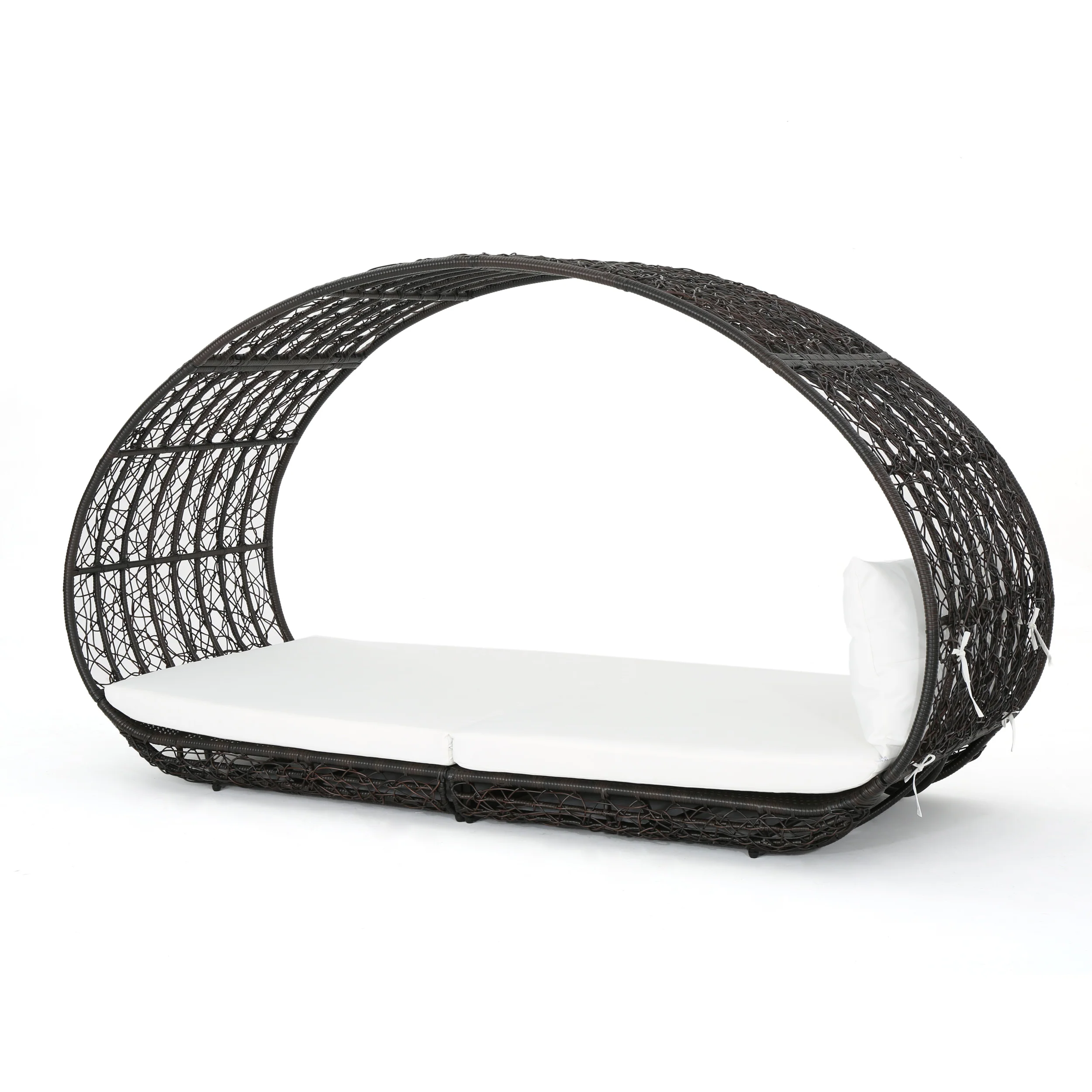 Abigal Outdoor Wicker Daybed with Cushion - furnishings