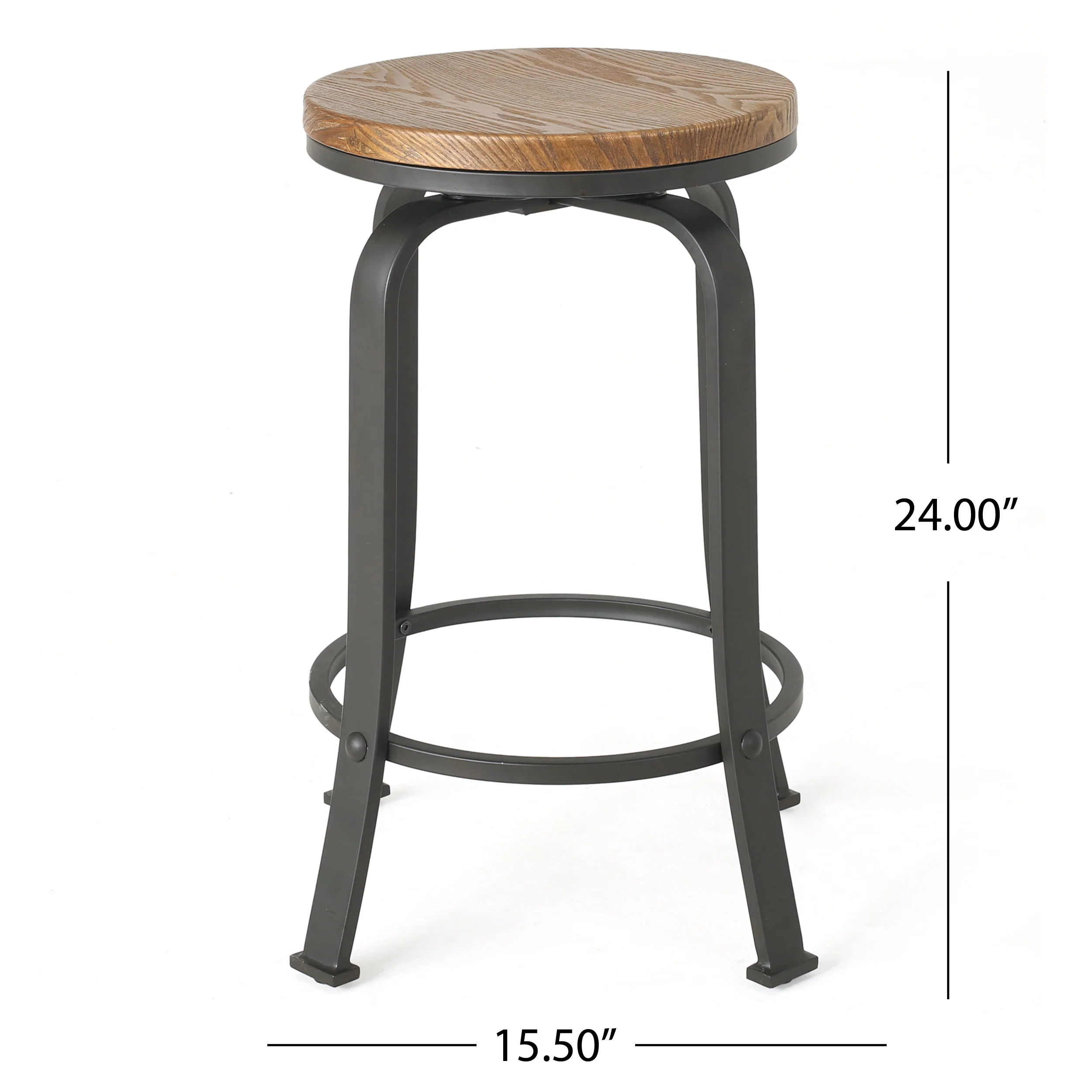 Cassum Modern Industrial Swiveling Counter Stool (Set of 2) - furnishings