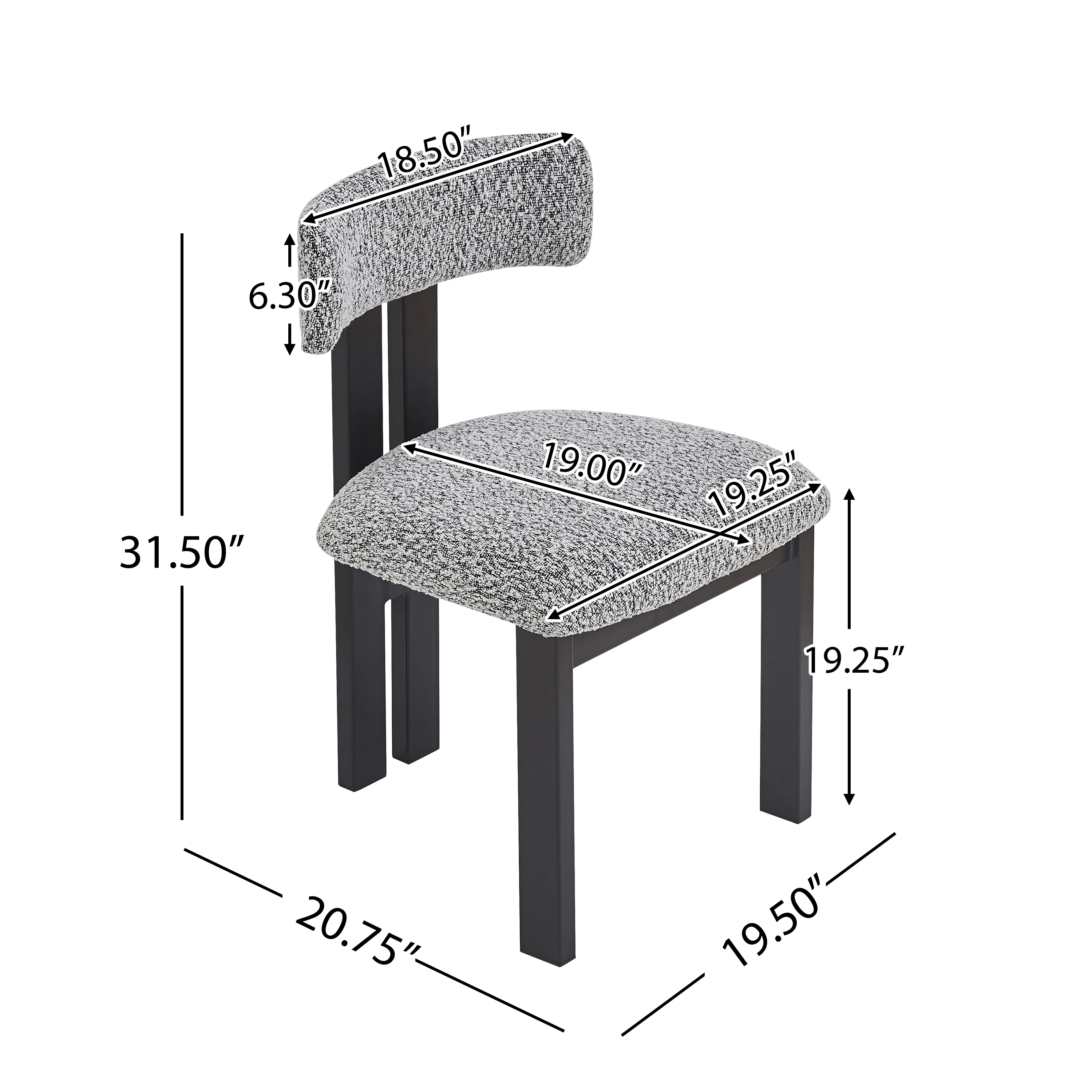 2x Warell Upholstered Luxury Dining Chairs Accent Chairs - furnishings