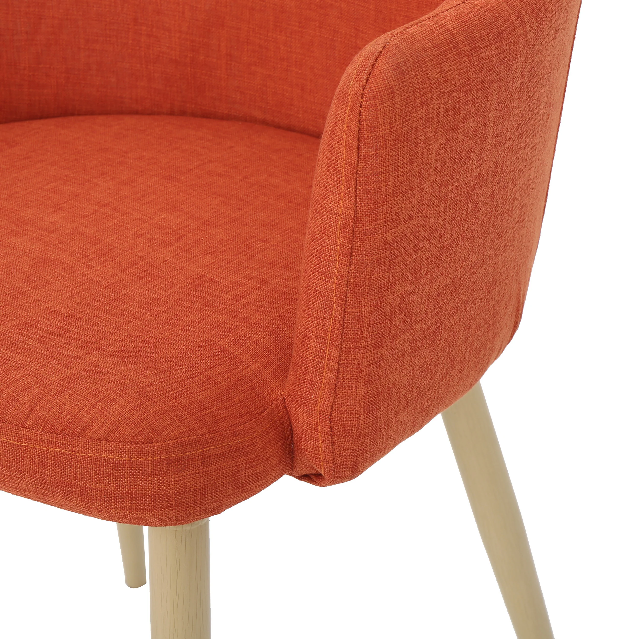 Serra Mid Century Fabric Dining Chair with Wood Finished Metal Legs (Set of 2) - furnishings