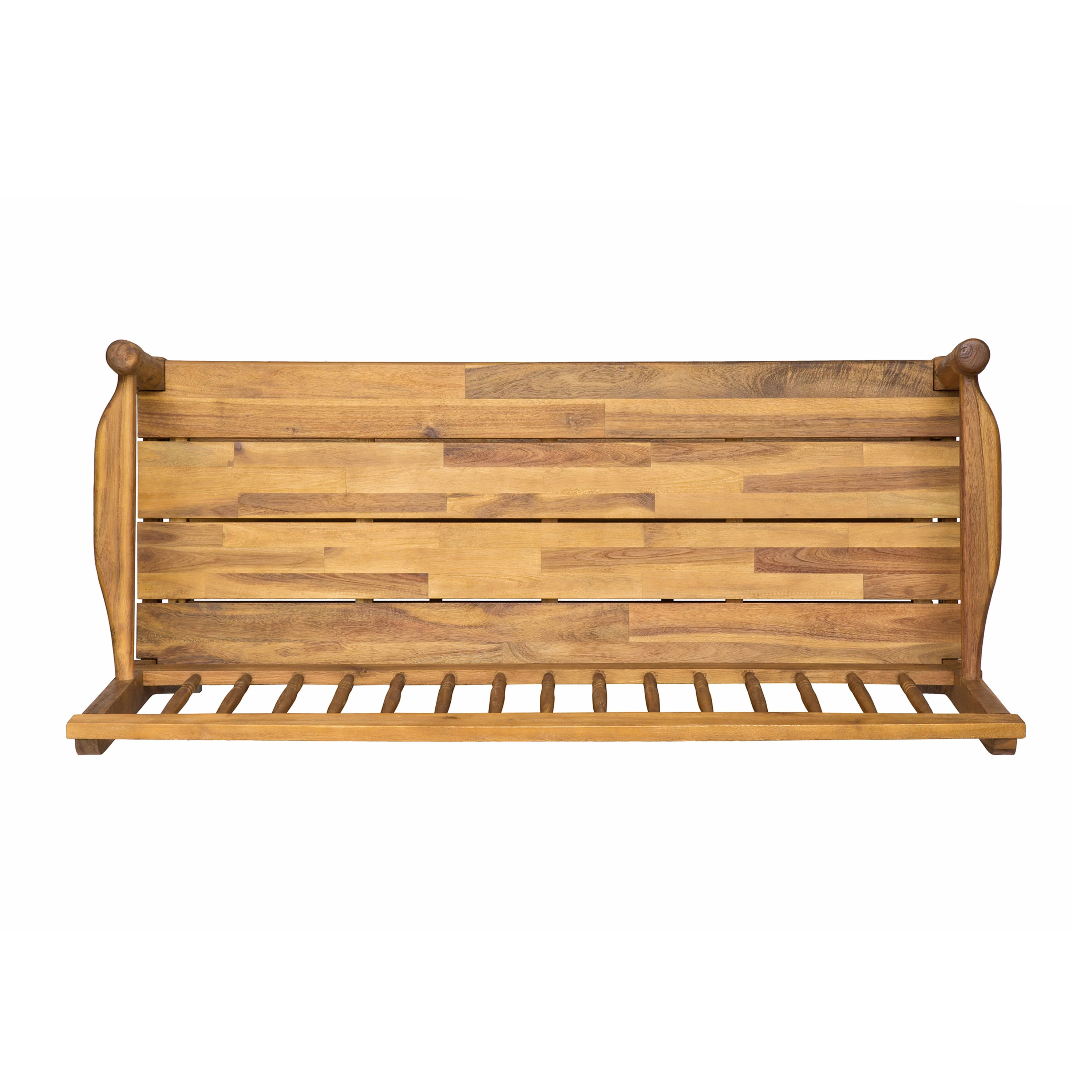 Kuhn Outdoor Acacia Wood Bench with Shelf - furnishings