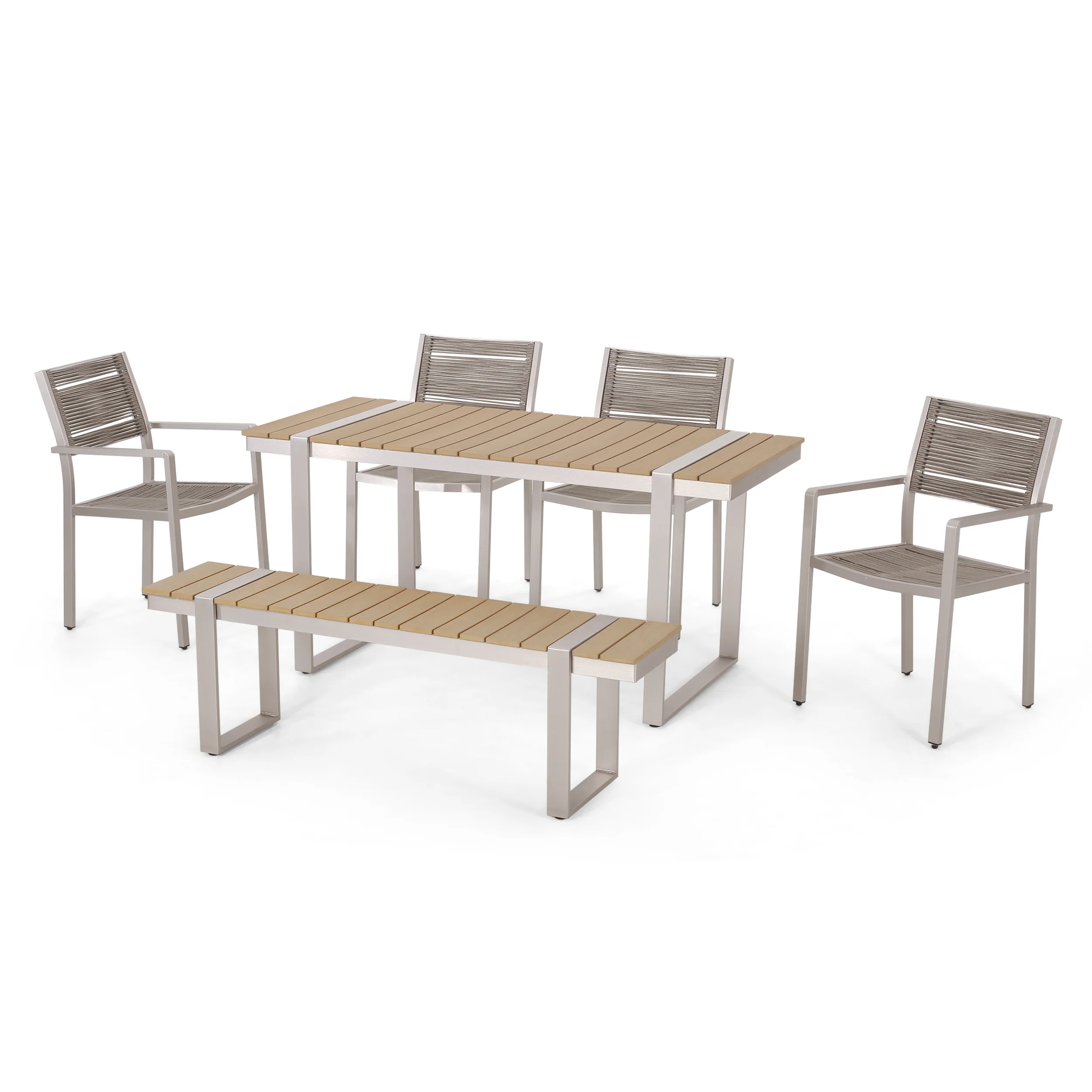 Conley Outdoor 6 Piece Aluminum Dining Set - furnishings