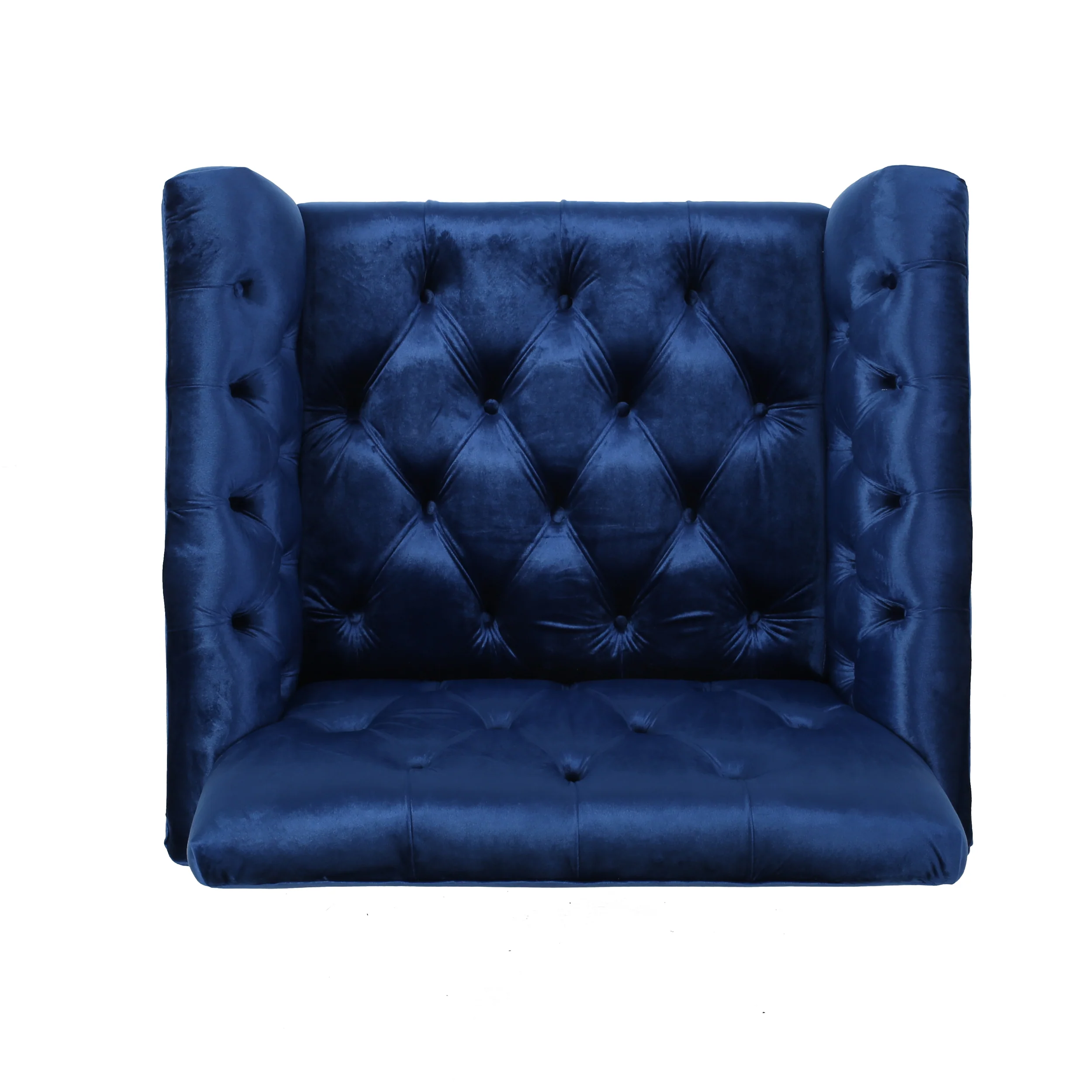 Doris Modern Glam Button Tufted Diamond Stitch Velvet Club Chair with Gold Frame - furnishings