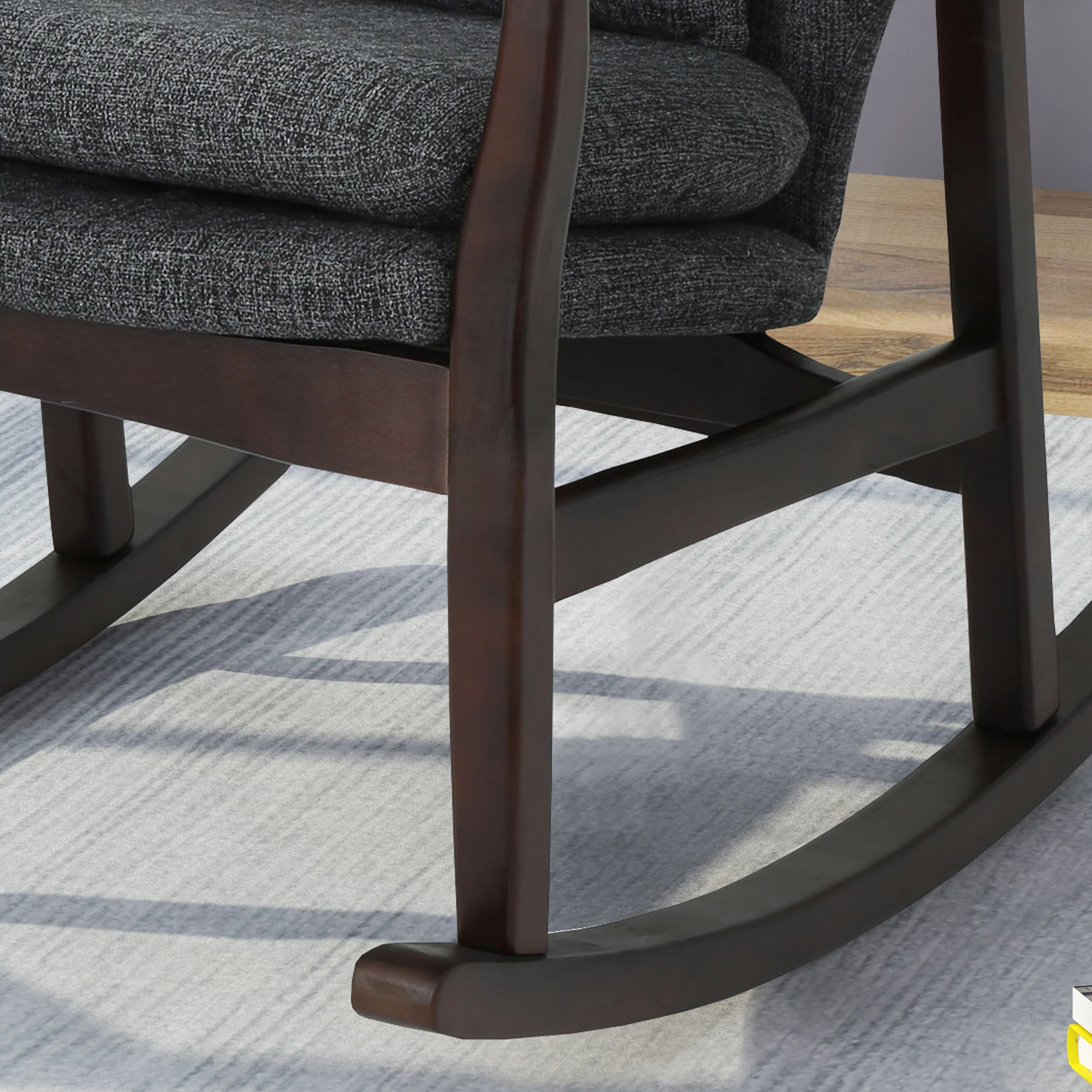 Balen Mid Century Modern Upholstered Rocking Chair - furnishings