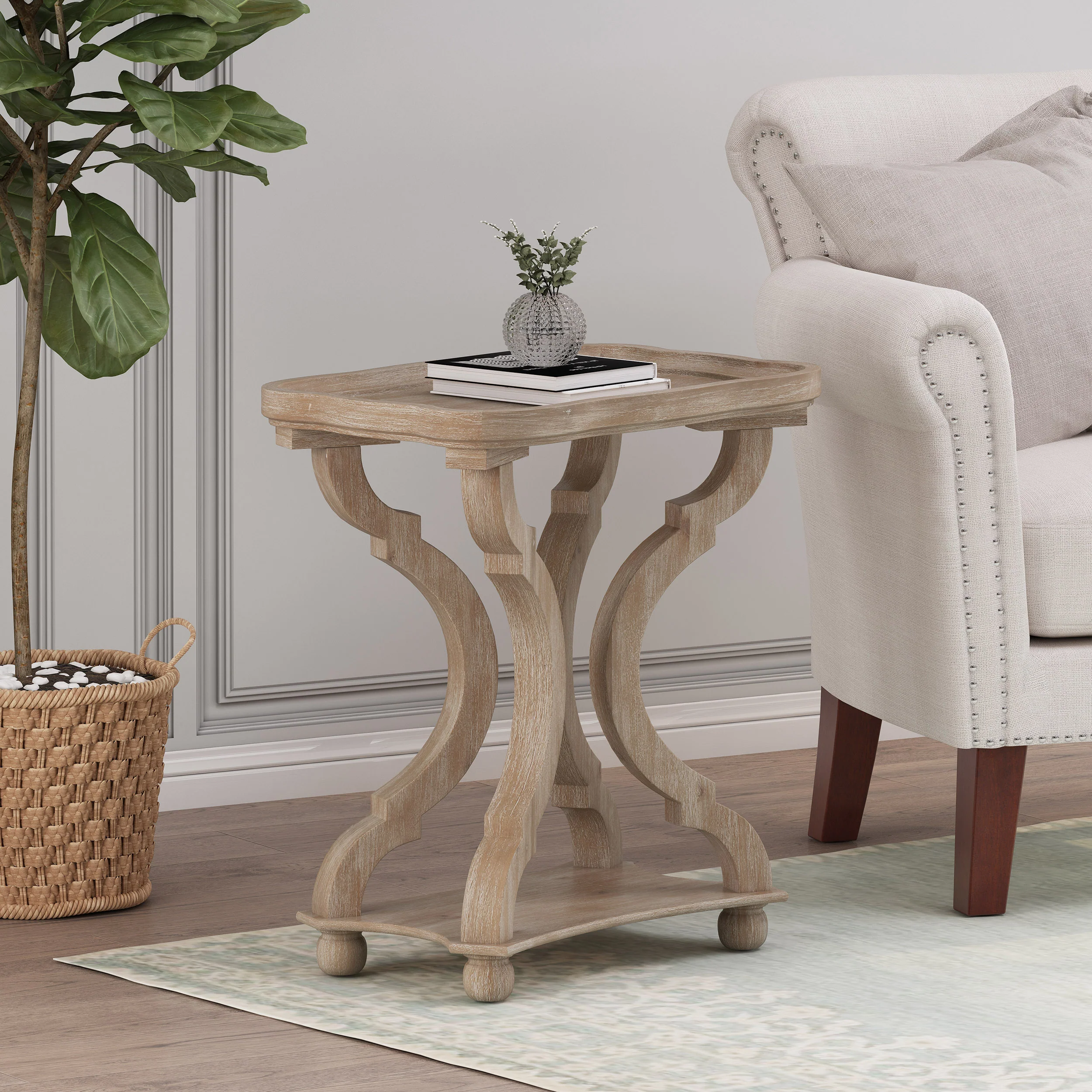 Andrew French Country Accent Table with Rectangular Top - furnishings