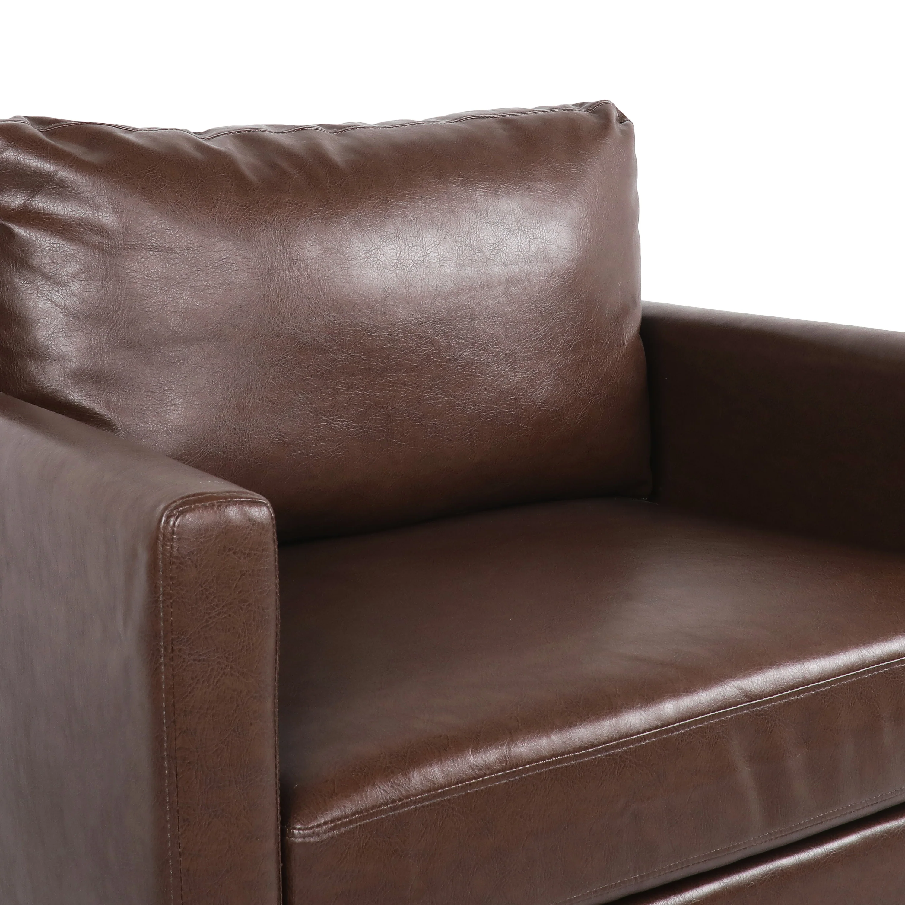 Dowd Mid Century Modern Faux Leather Club Chair - furnishings