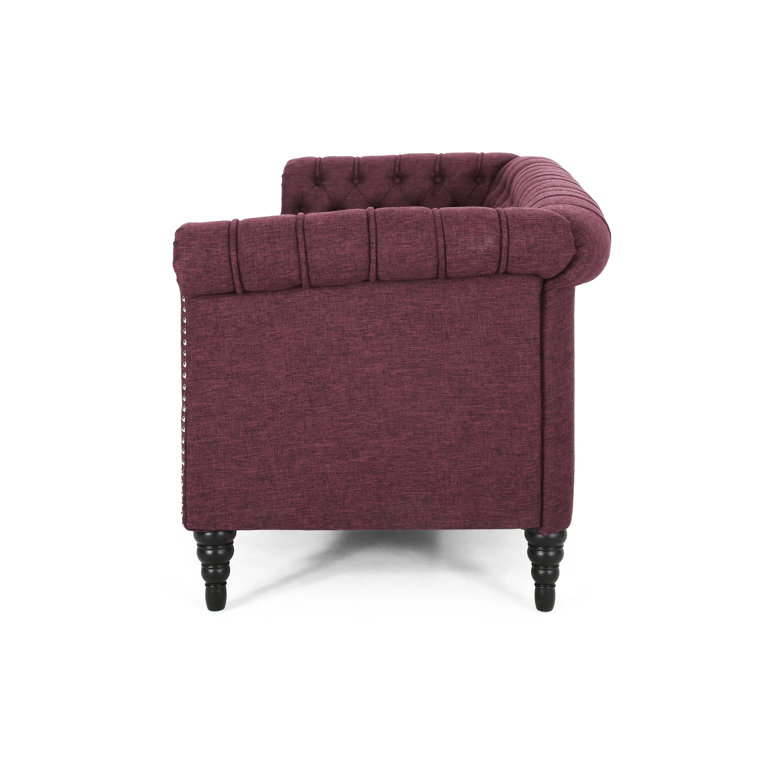 Edgar Button Tufted Rolled Back Upholstered Sofa - furnishings