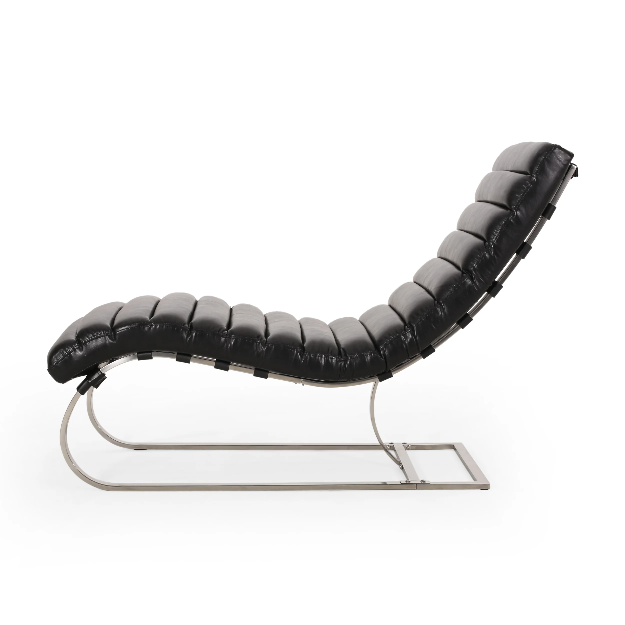 Pearsall Modern Channel Stitch Chaise Lounge - furnishings