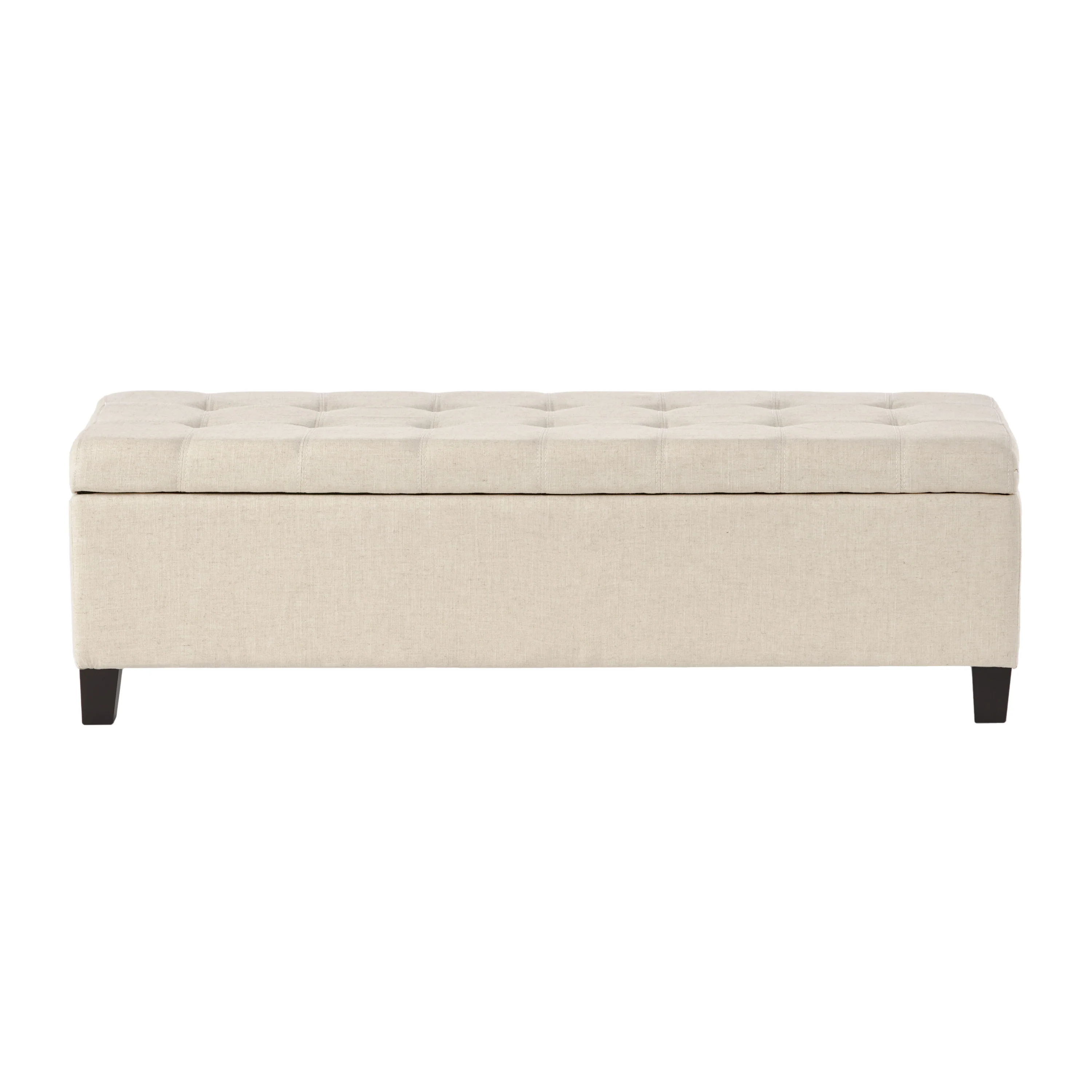 Santa Rosa Beige Tufted Fabric Storage Ottoman - furnishings