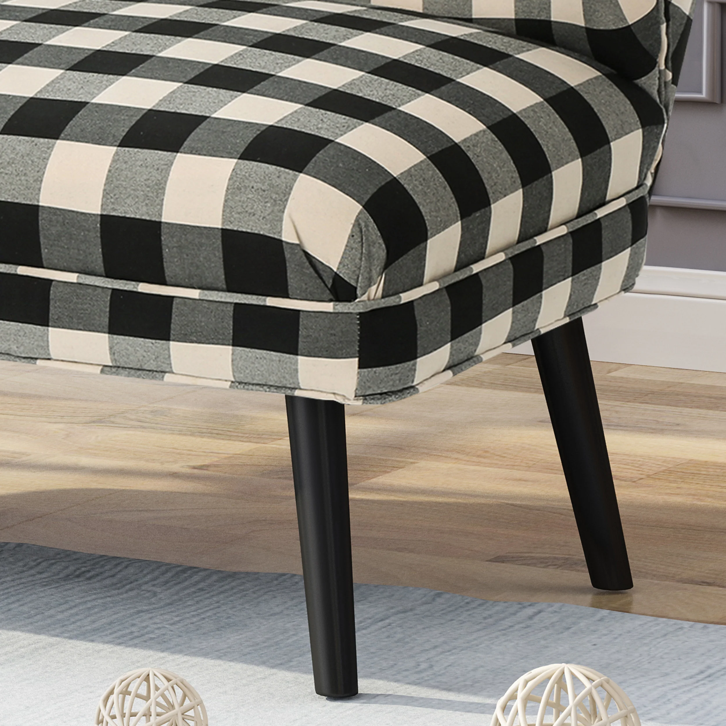 Dumont Modern Mid Century Modern Fabric Settee - furnishings
