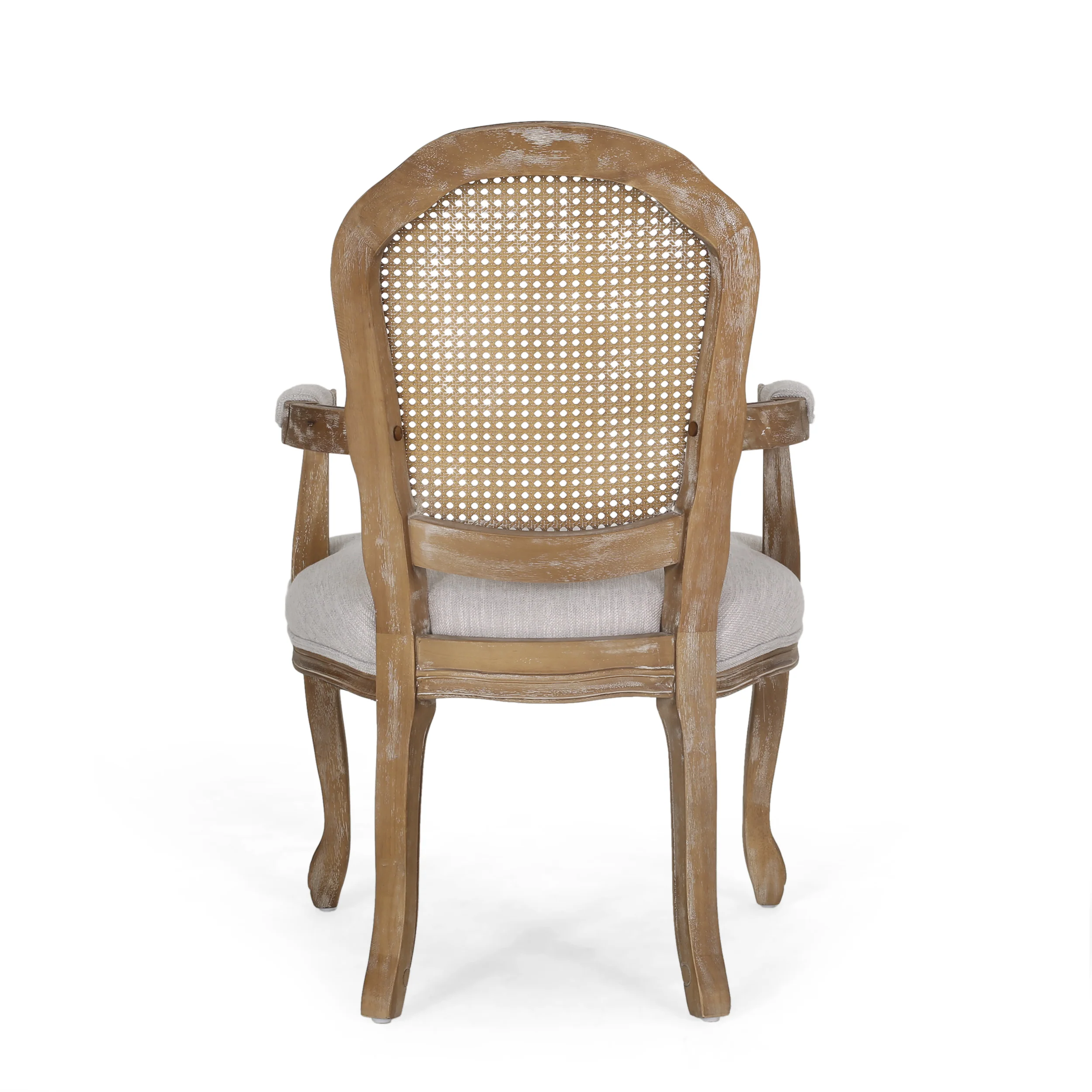 Mariette French Country Wood and Cane Upholstered Dining Chair, Set of 4 - furnishings