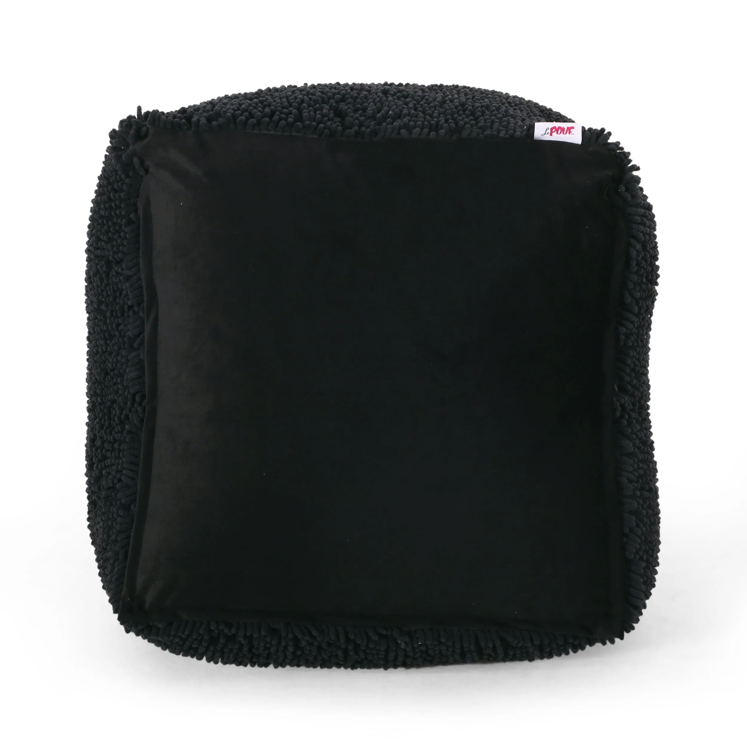 Statham Modern Microfiber Chenille Square Pouf - furnishings