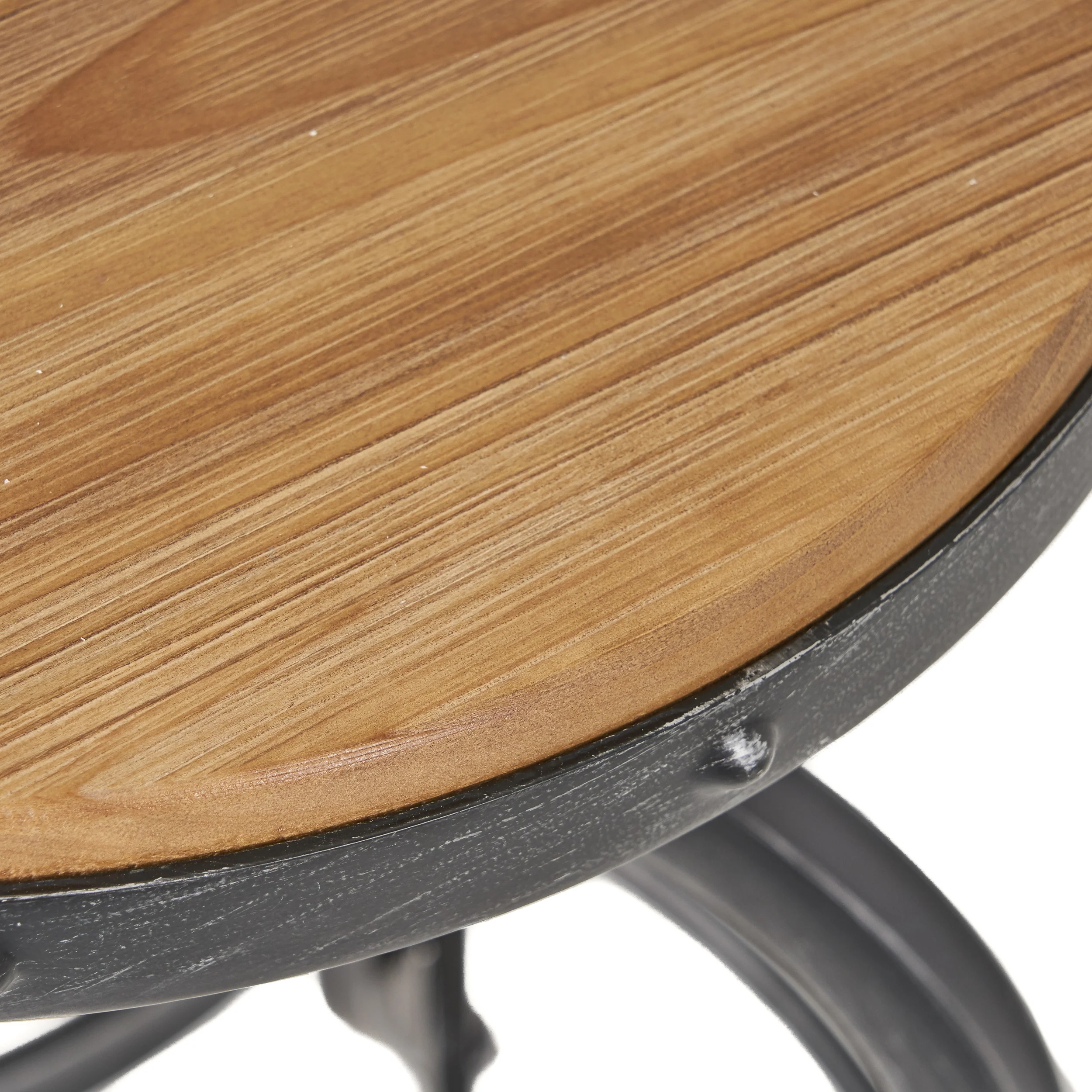 Hartley Naturally Antique Fir Wood Adjustable Barstool With Backrest - furnishings