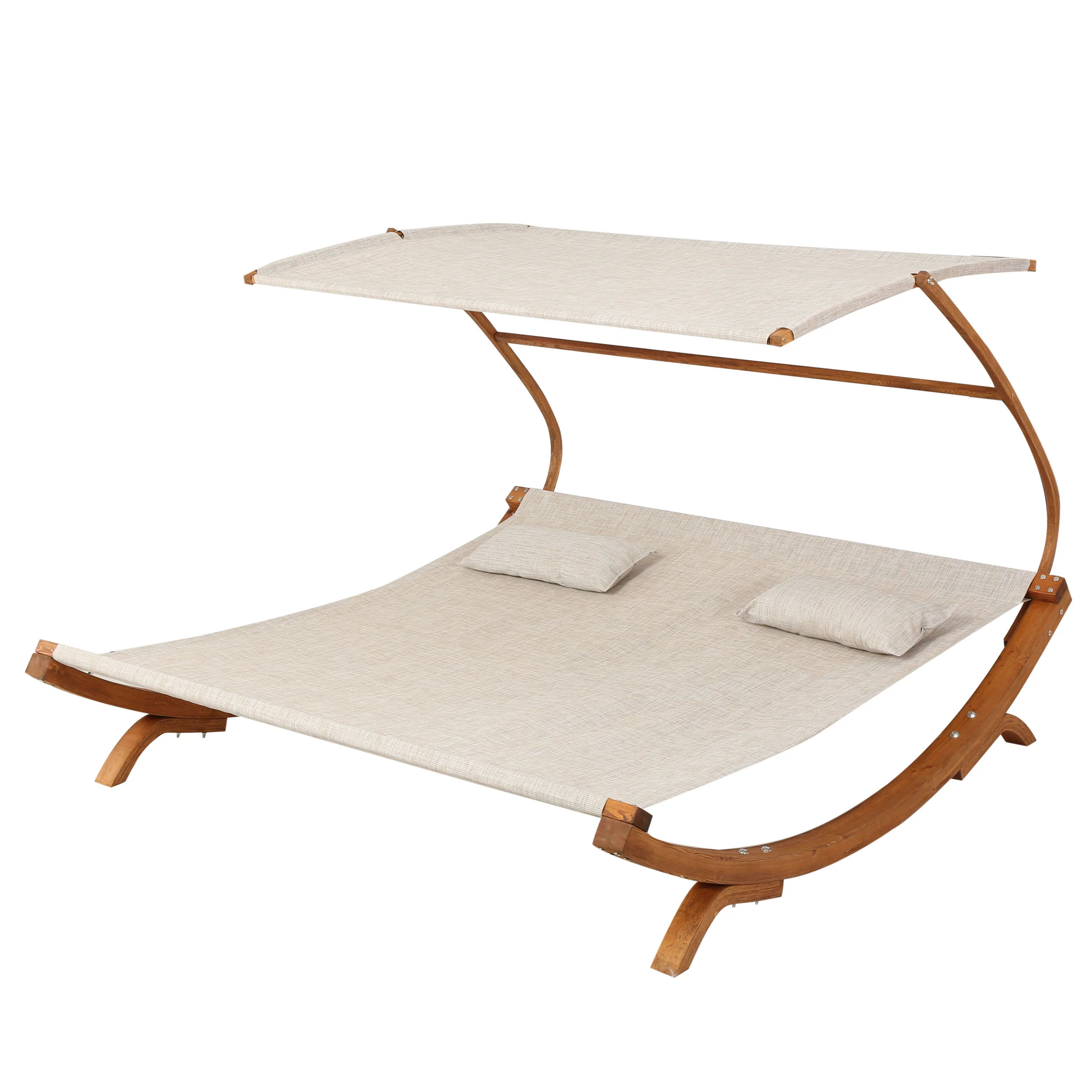 Bayard Outdoor Off-White Sunbed with Adjustable Canopy - furnishings