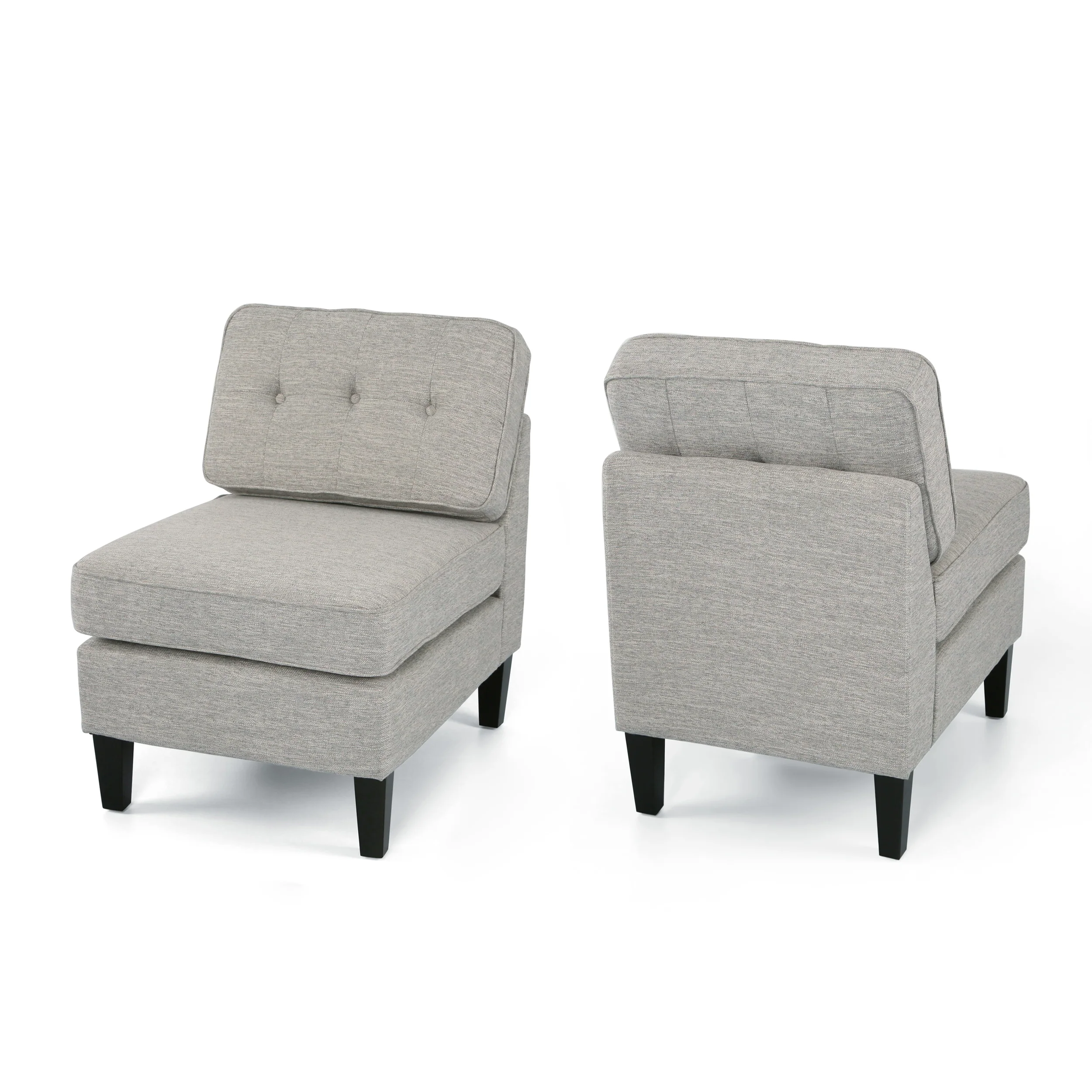 Crowningshield Fabric Slipper Chairs with Button Accents (Set of 2) - furnishings