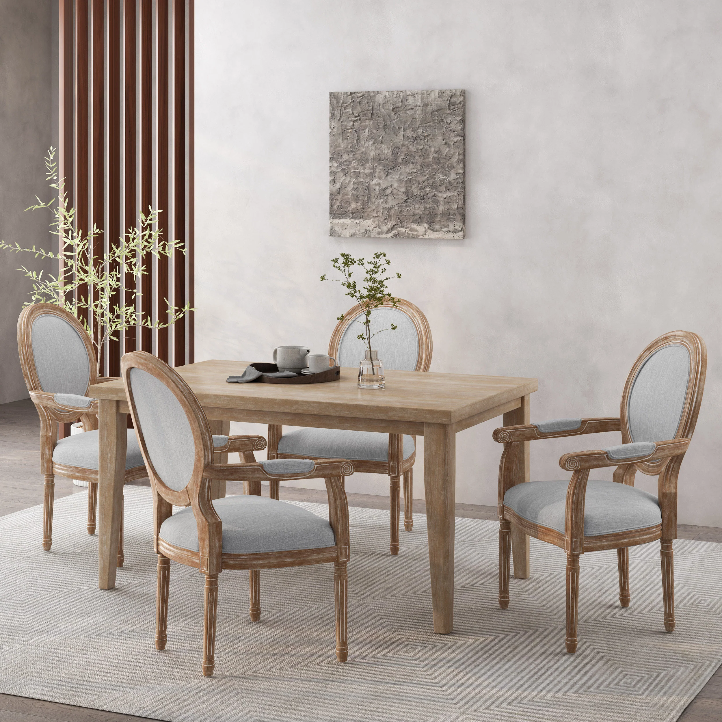 Aisenbrey French Country Wood Upholstered Dining Chair - furnishings